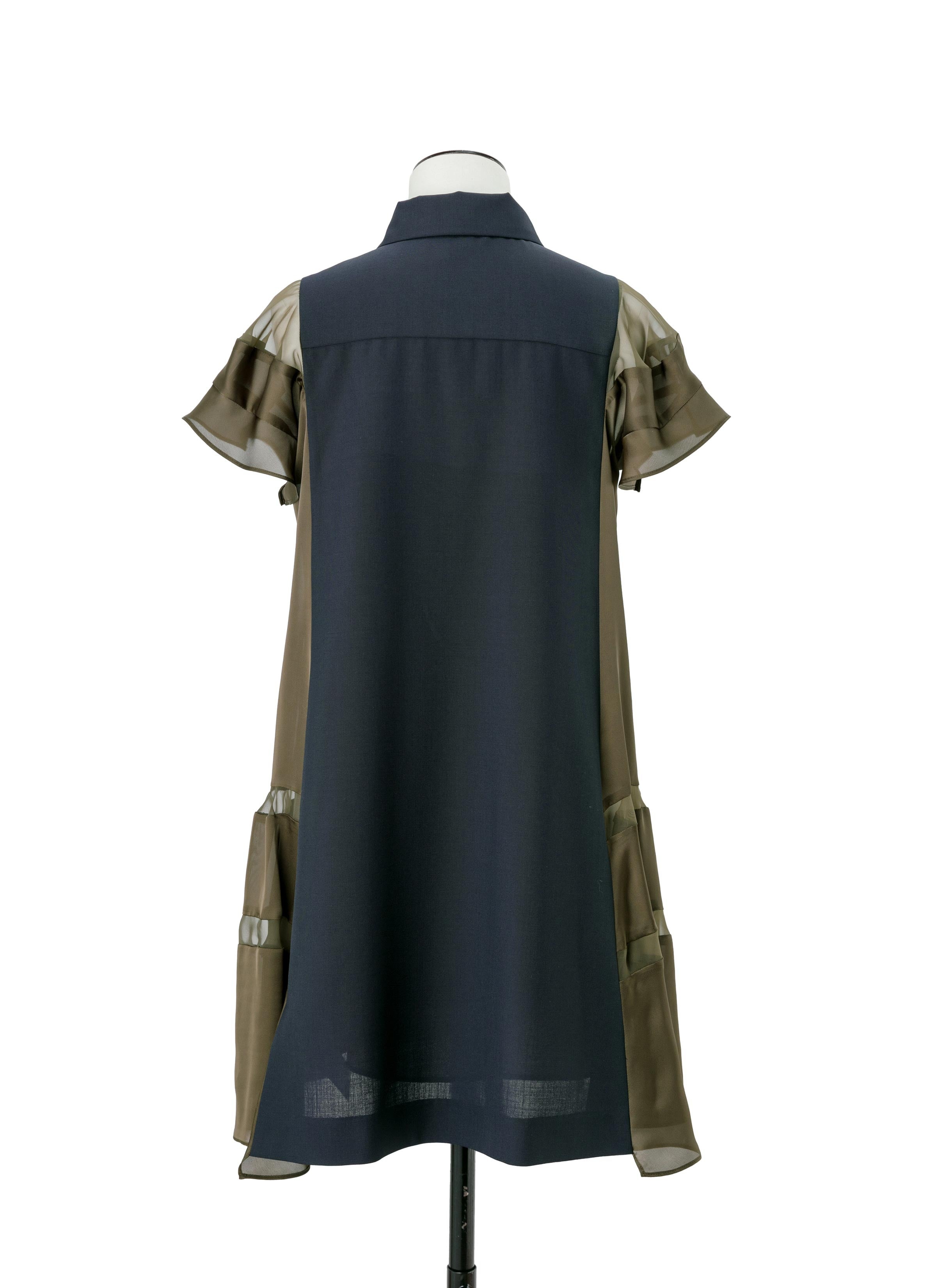 Suiting x Satin Dress - 4