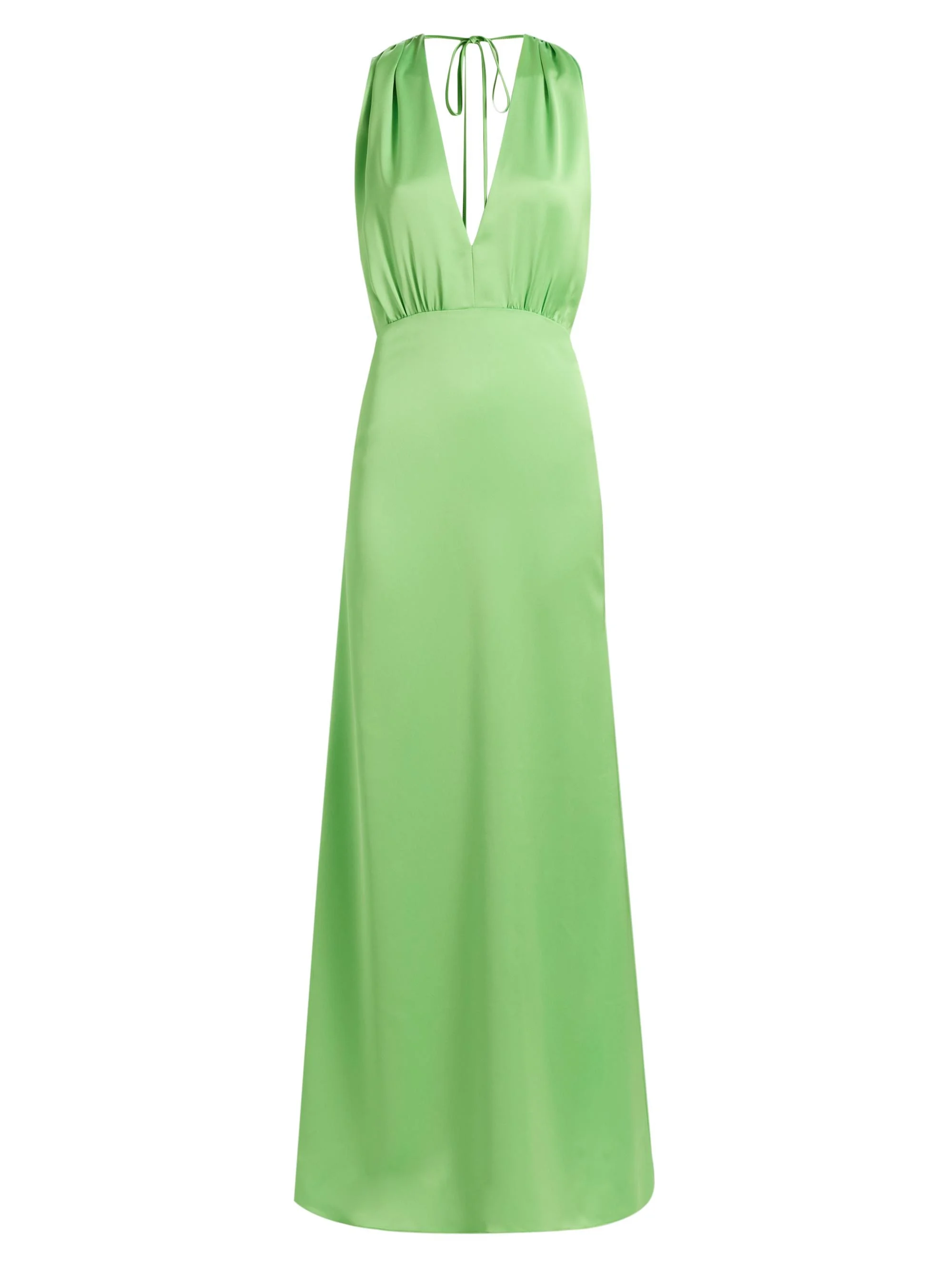 Women's Martin Satin Gown - Bright Lime - 1