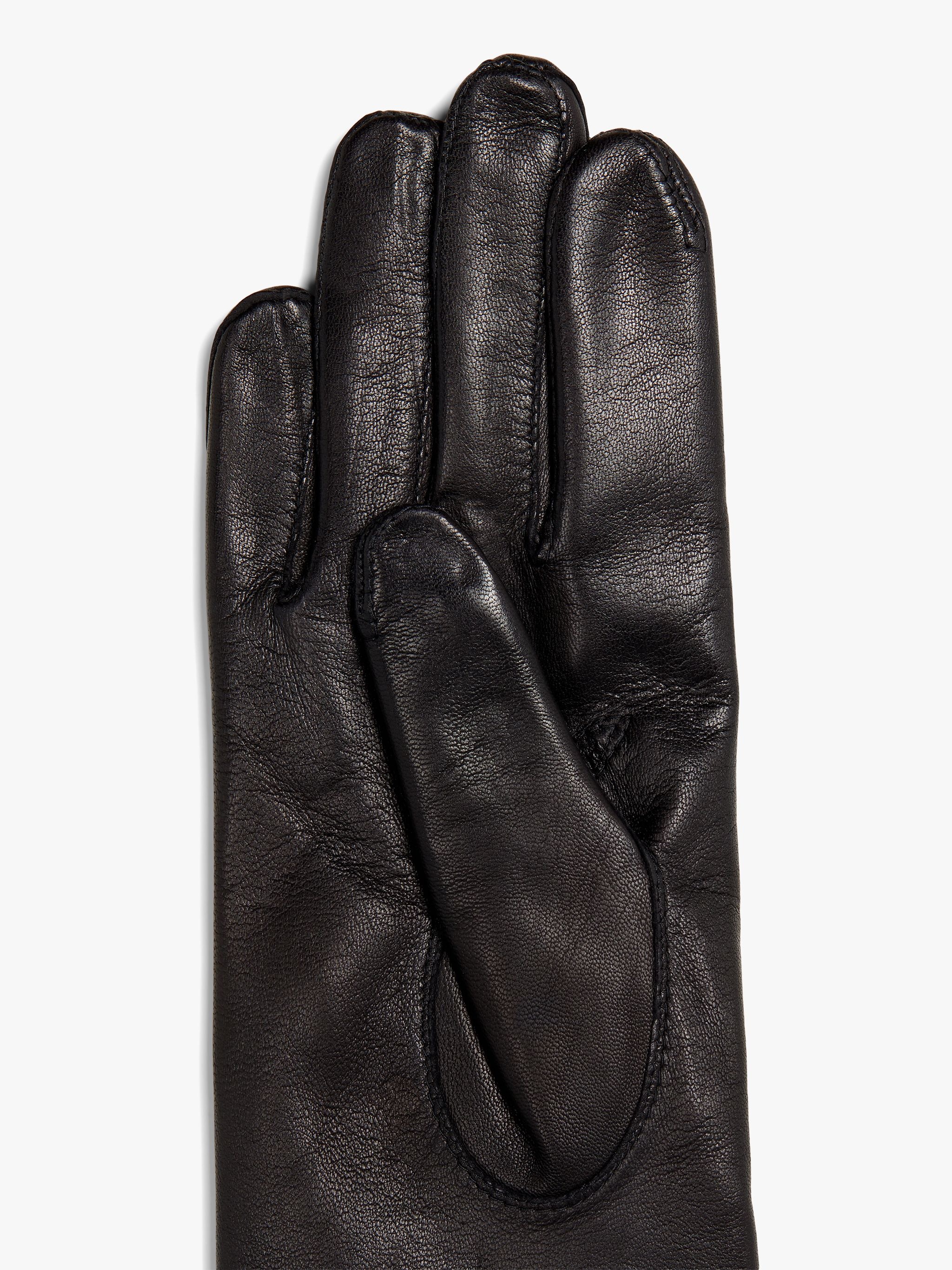 BLACK HAIRSHEEP LEATHER CASHMERE LINED GLOVES - 2