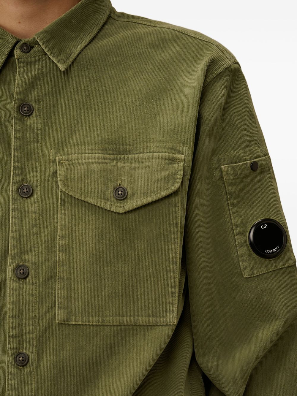 corduroy patch-pocket shirt - 5