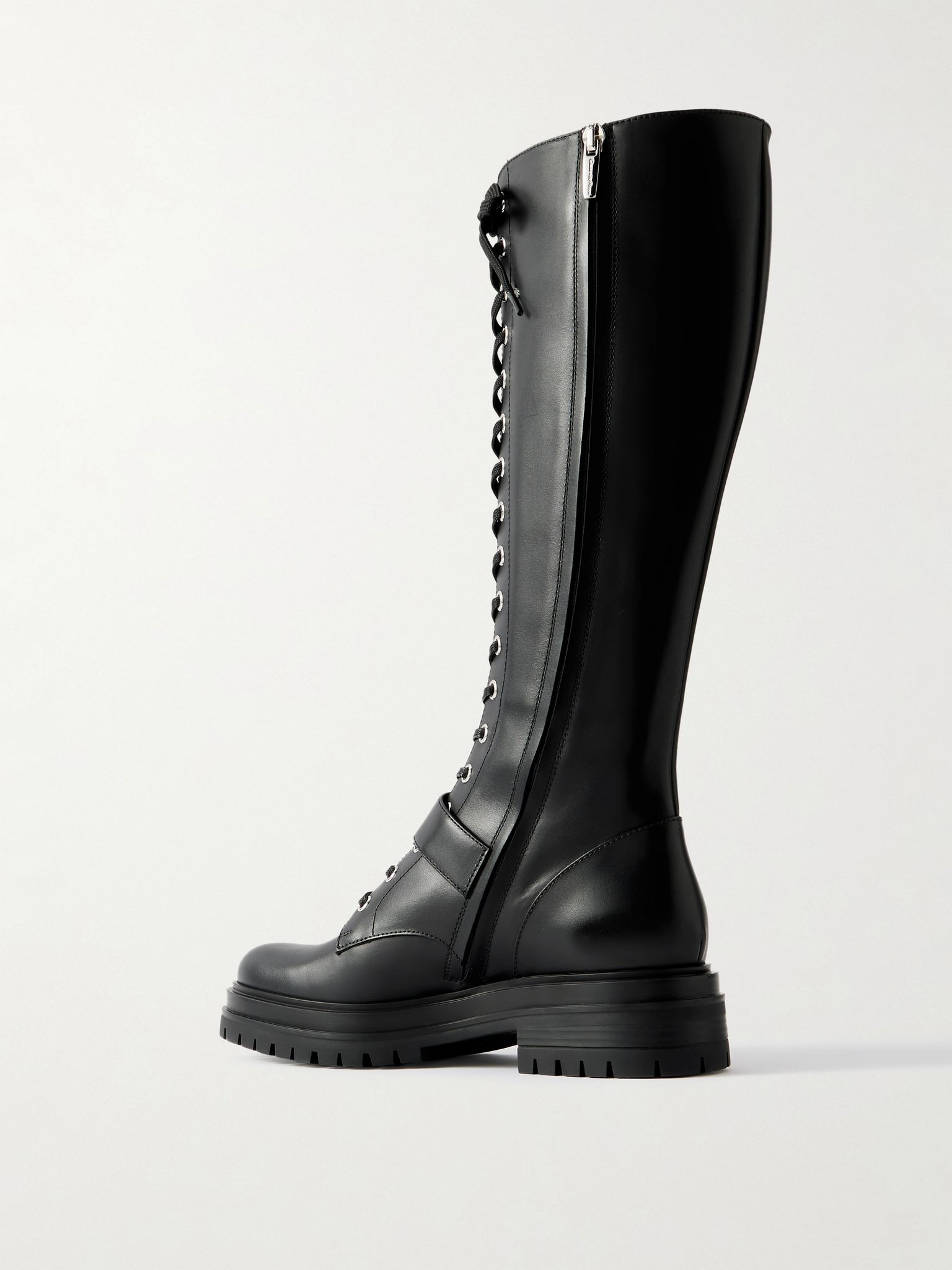Leather knee boots Black - 3