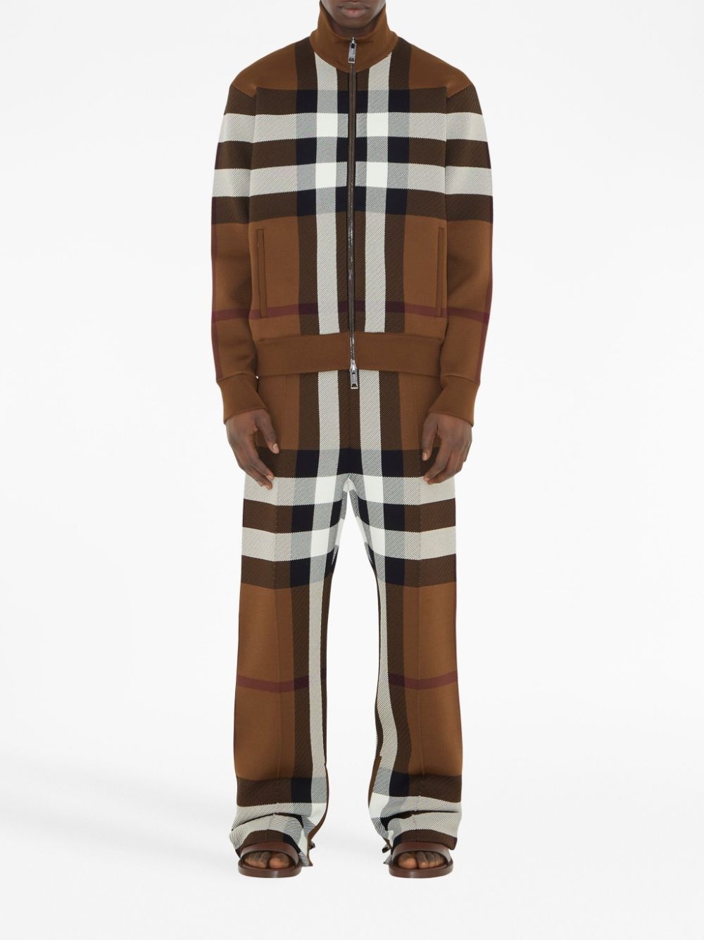 check-print track pants - 2