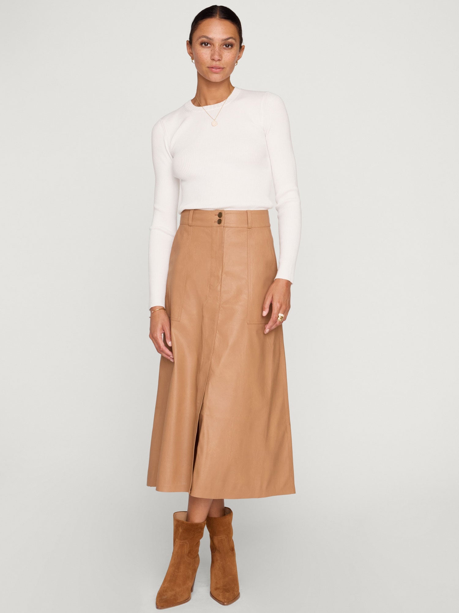 The Mica Vegan Leather Skirt - 6