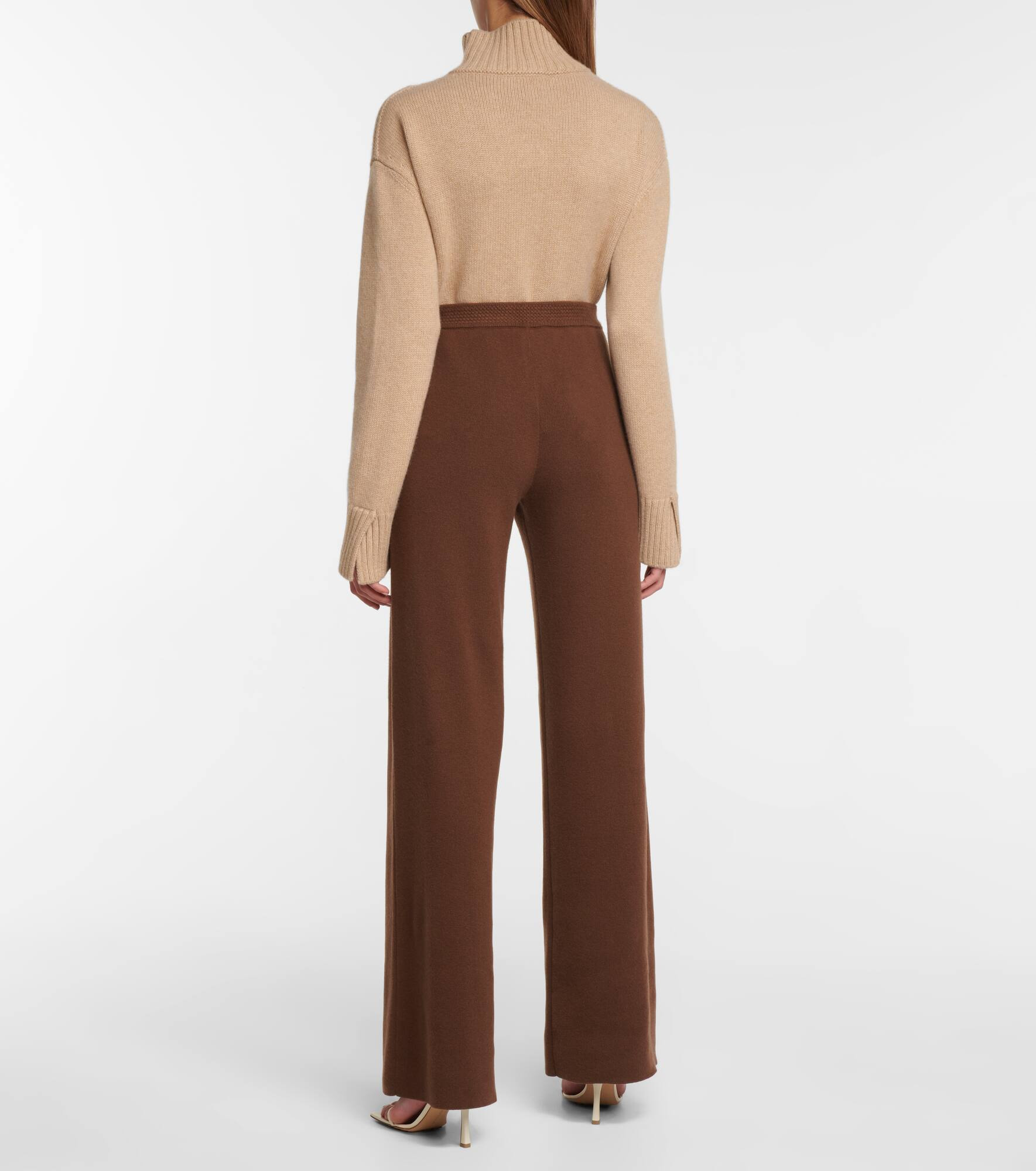 Lex wide-leg cashmere pants - 3