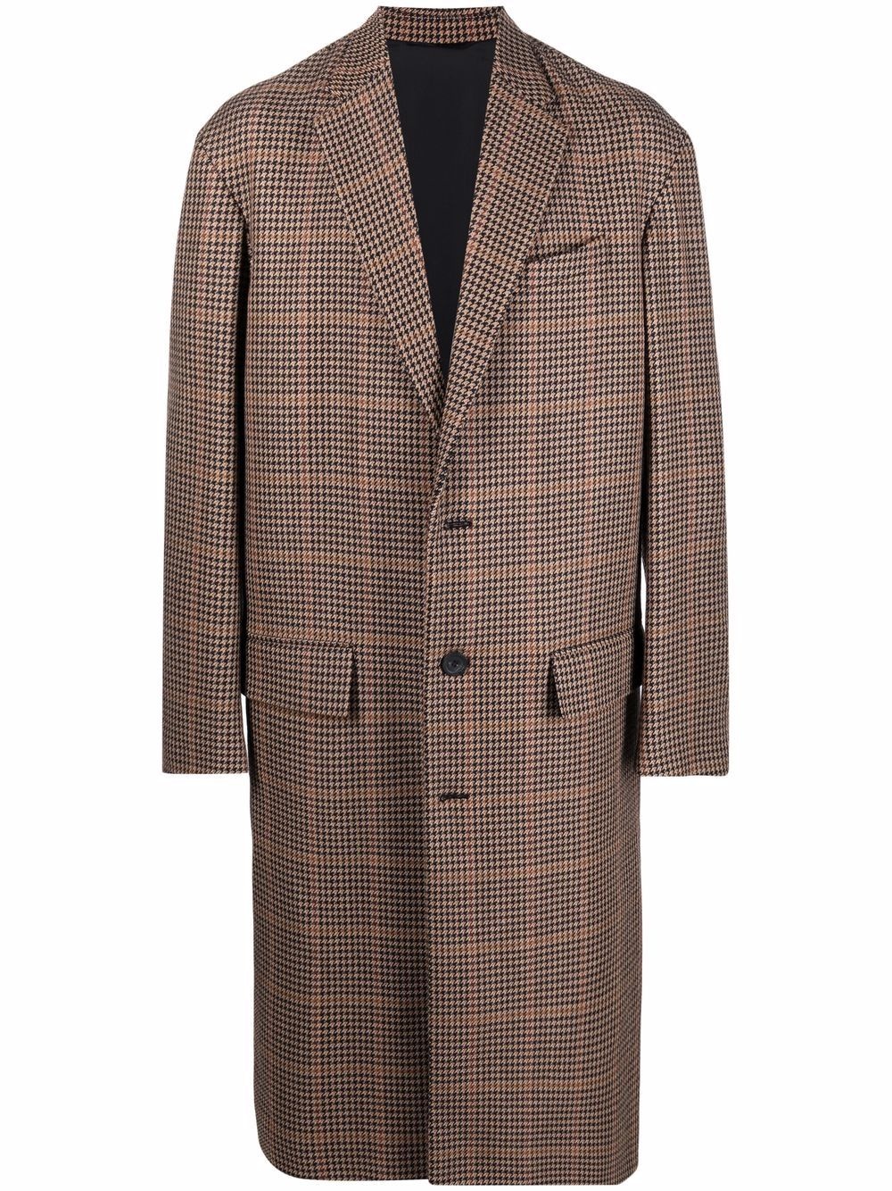 boxy check-pattern coat - 1