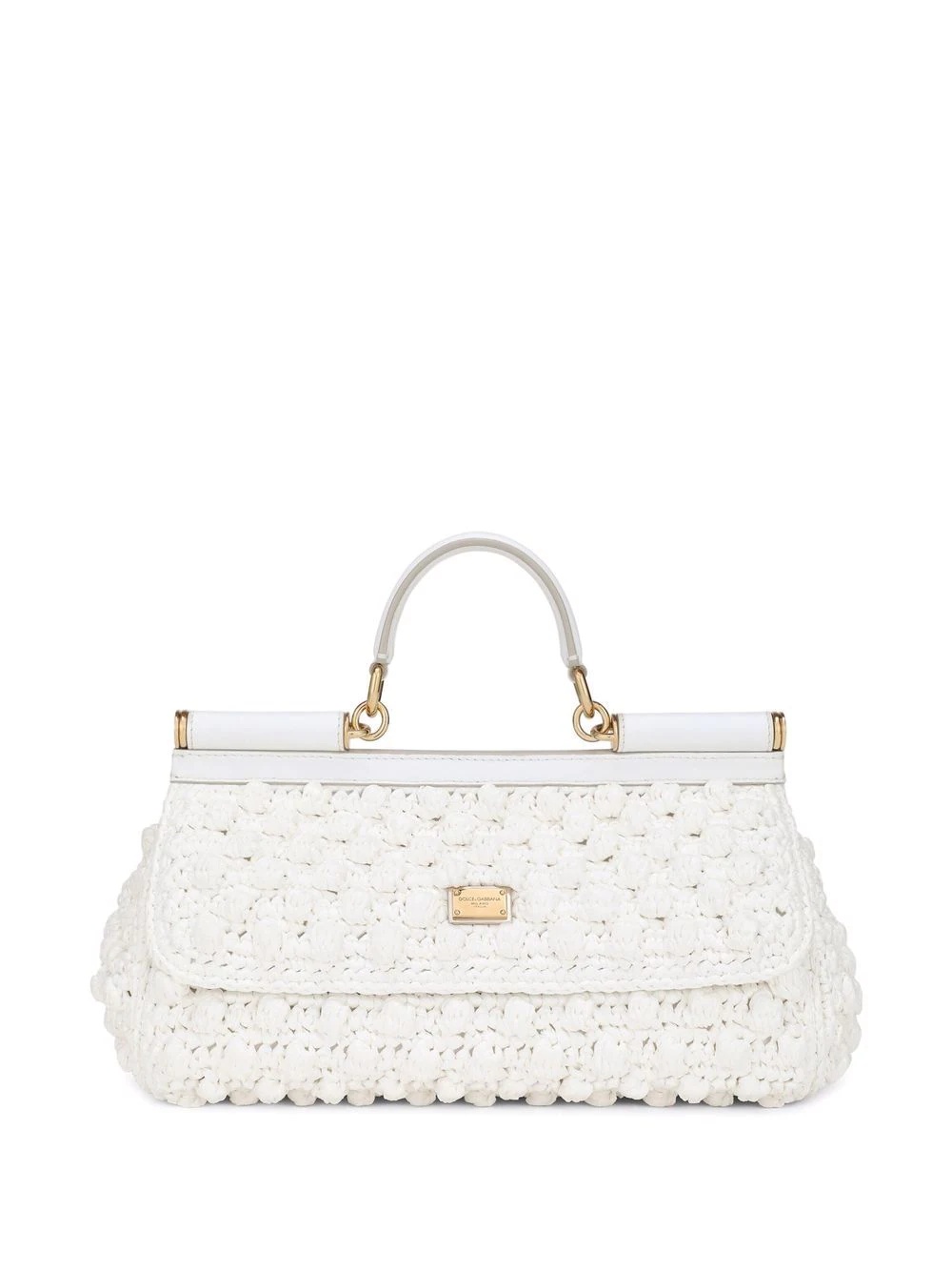 medium Sicily raffia crochet bag - 1