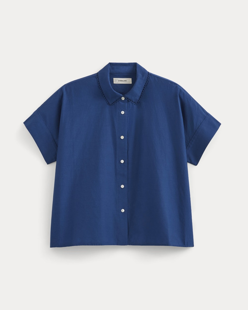 SCALLOPED-COLLAR SQUARE SHIRT - 1