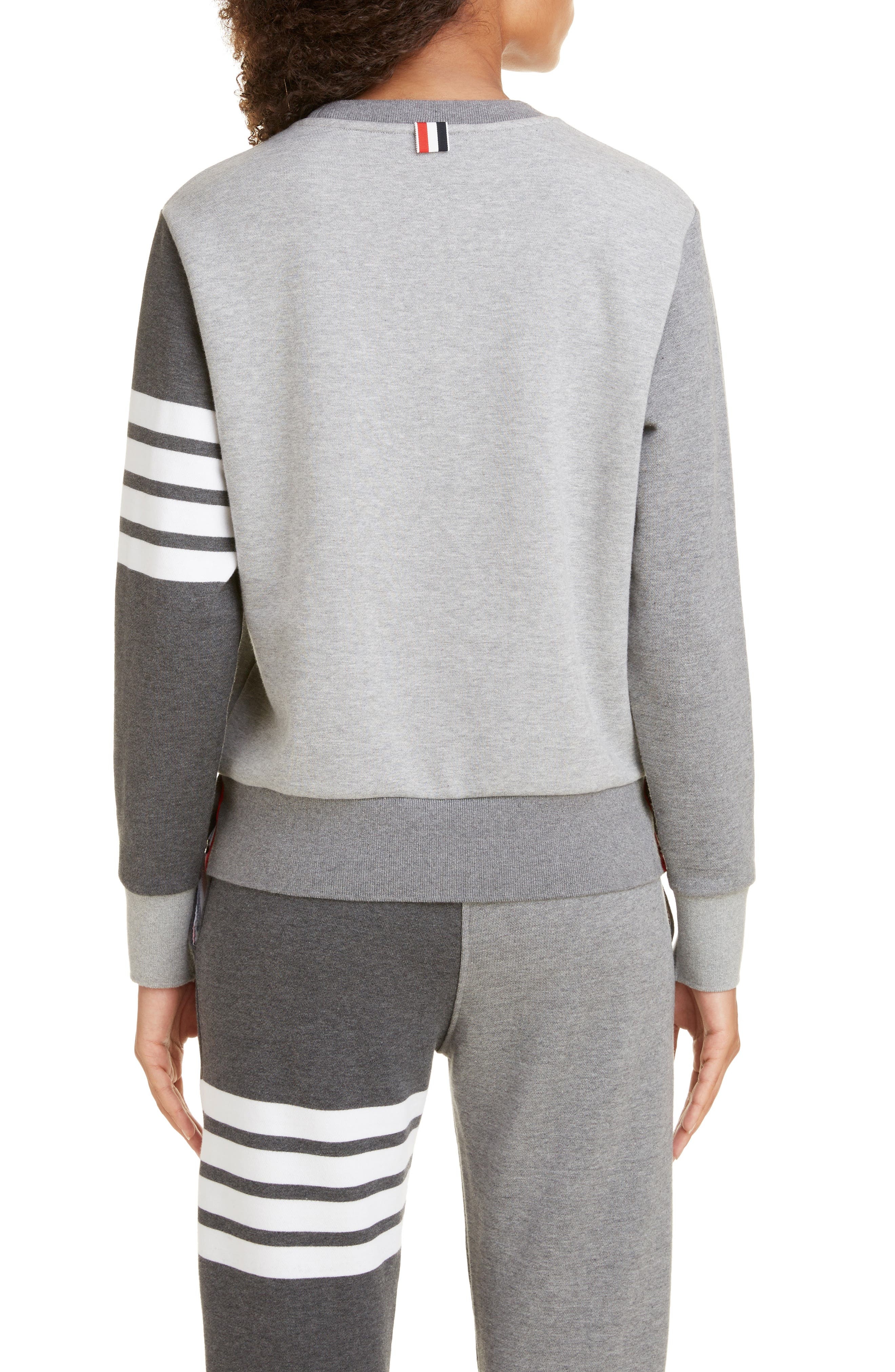 Thom Browne Four-Bar Cotton Sweatshirt in Tonal Grey at Nordstrom - 2