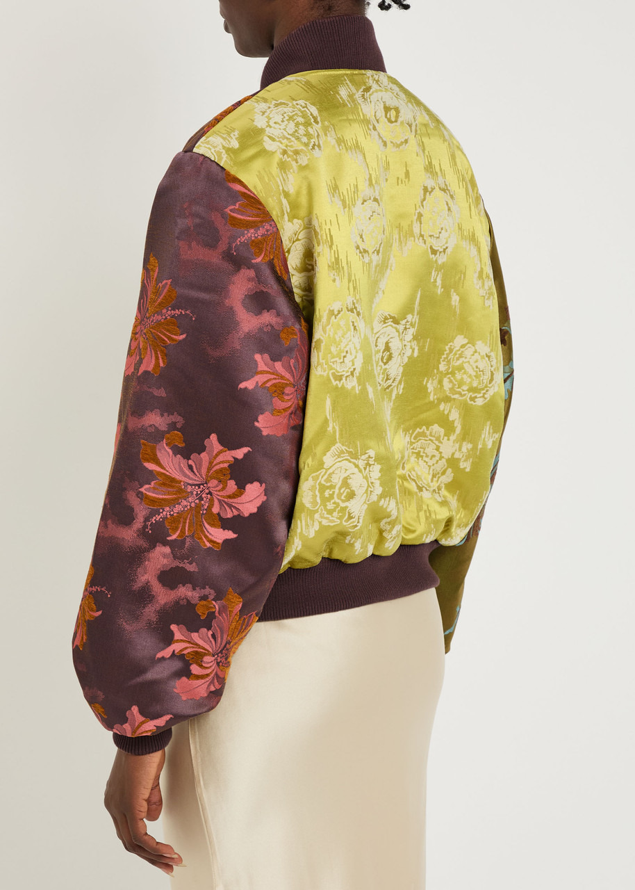Alemais Adriana Quilted Floral-jacquard Bomber Jacket - 3