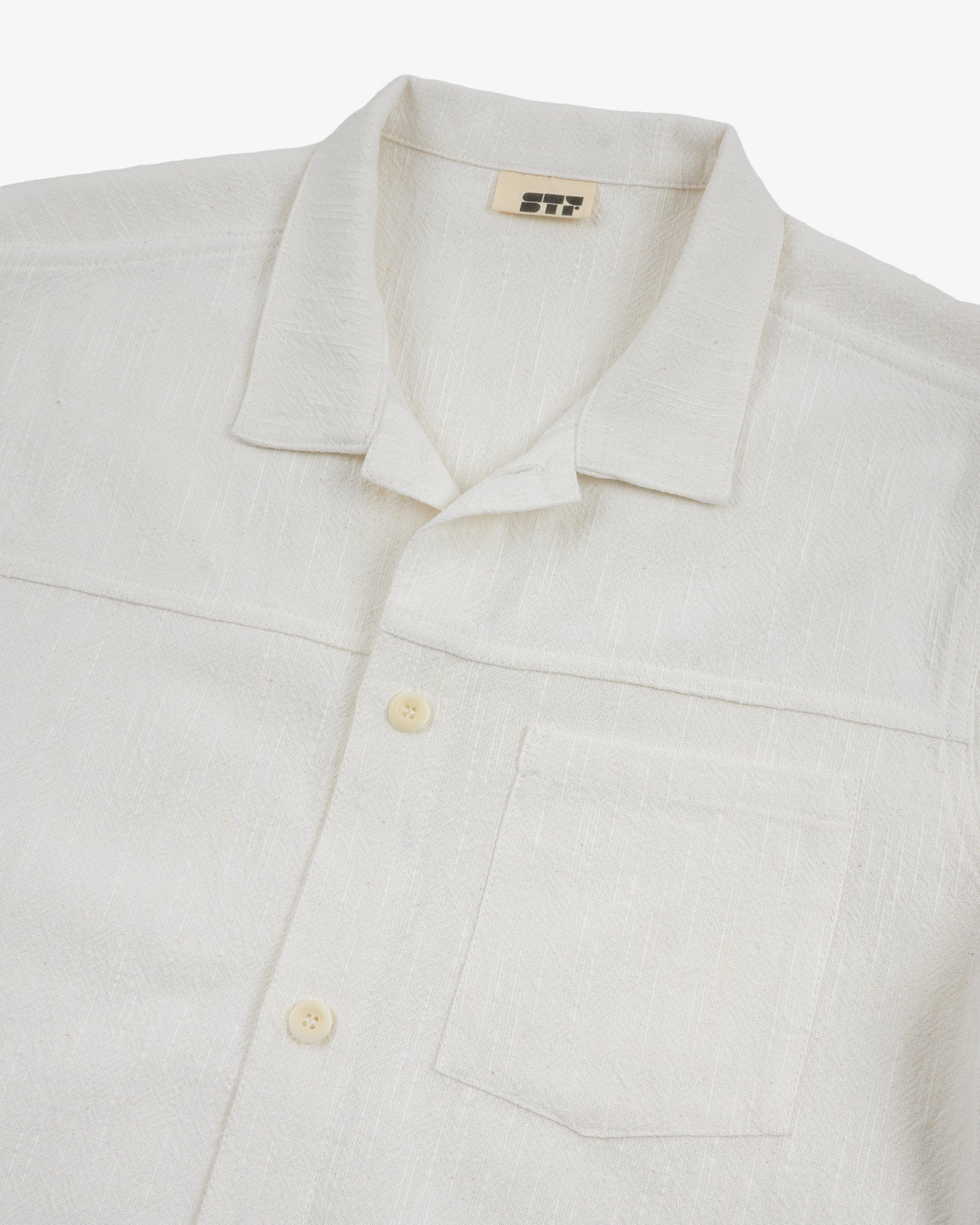 STF JAPANESE 8.5OZ SLUB COTTON SHORT SLEEVE SHIRT - ECRU - 5