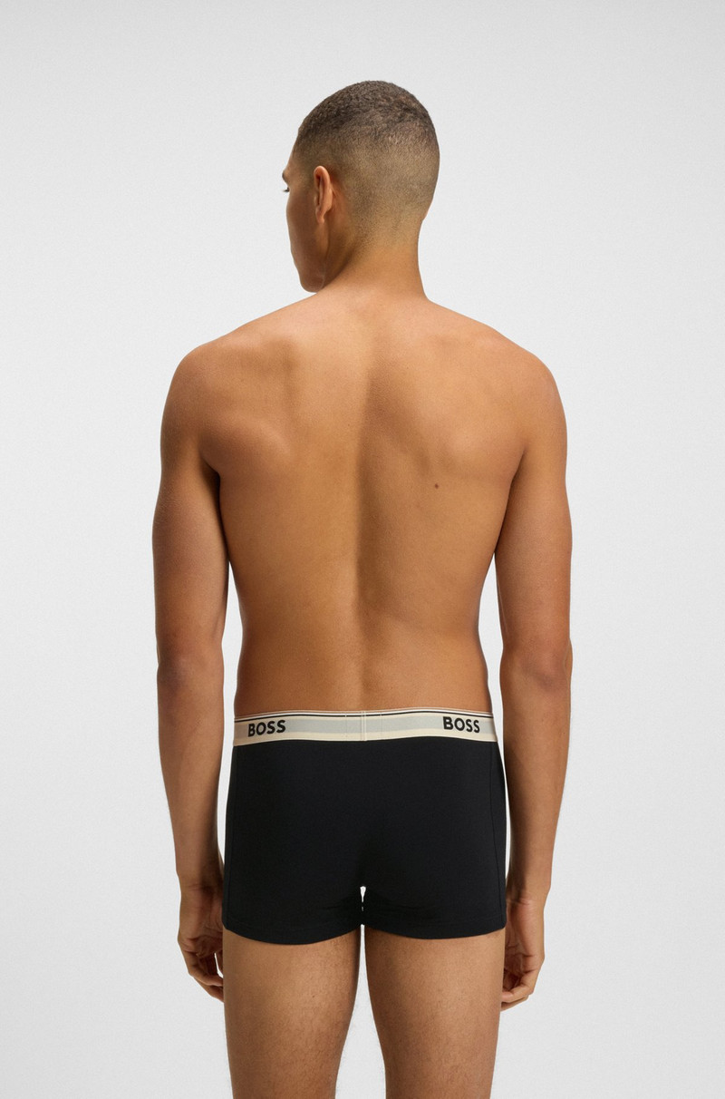 BOSS THREE-PACK OF STRETCH-COTTON TRUNKS WITH LOGO WAISTBANDS outlook