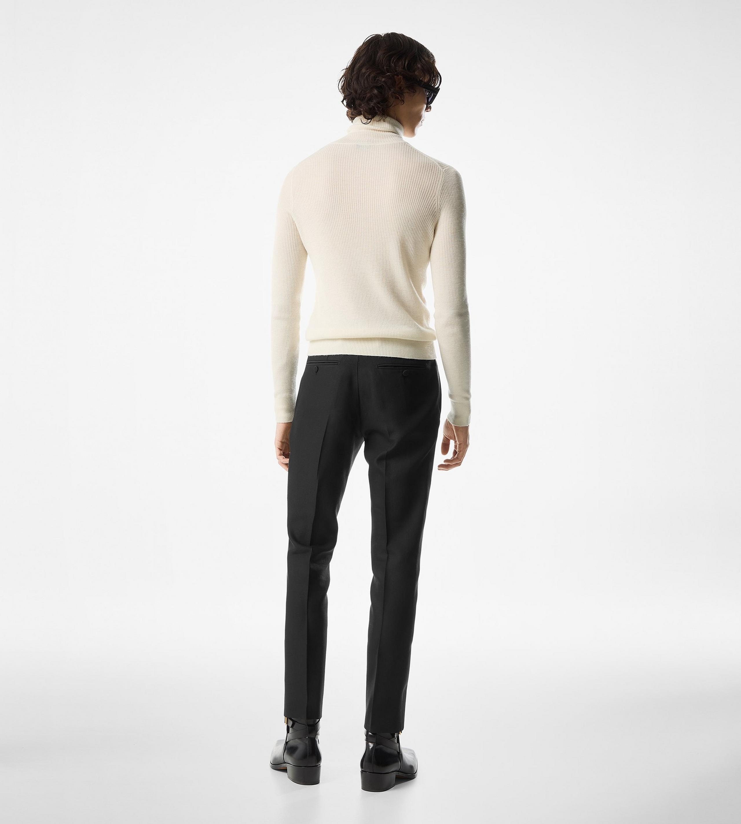 WOOL SILK CASHMERE RIB ROLL NECK - 3