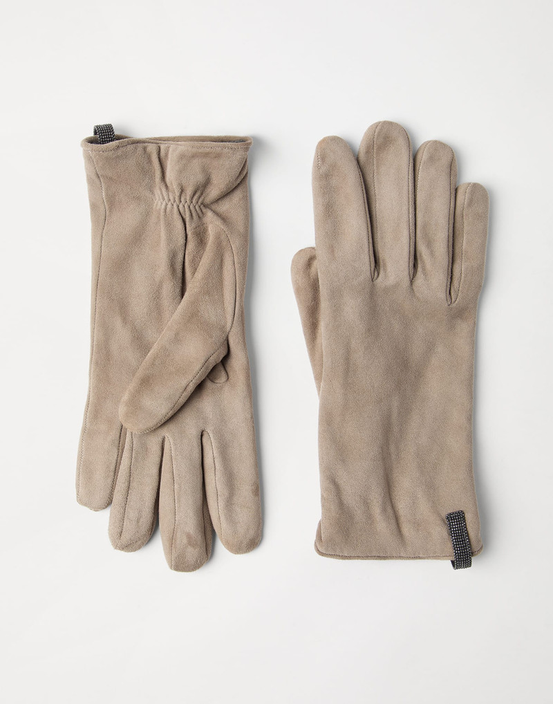 Suede gloves with monili 1