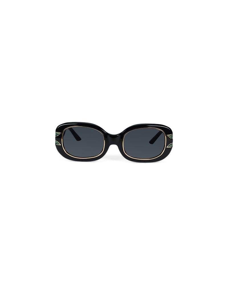 Black & Gold Laurel Sunglasses - 1