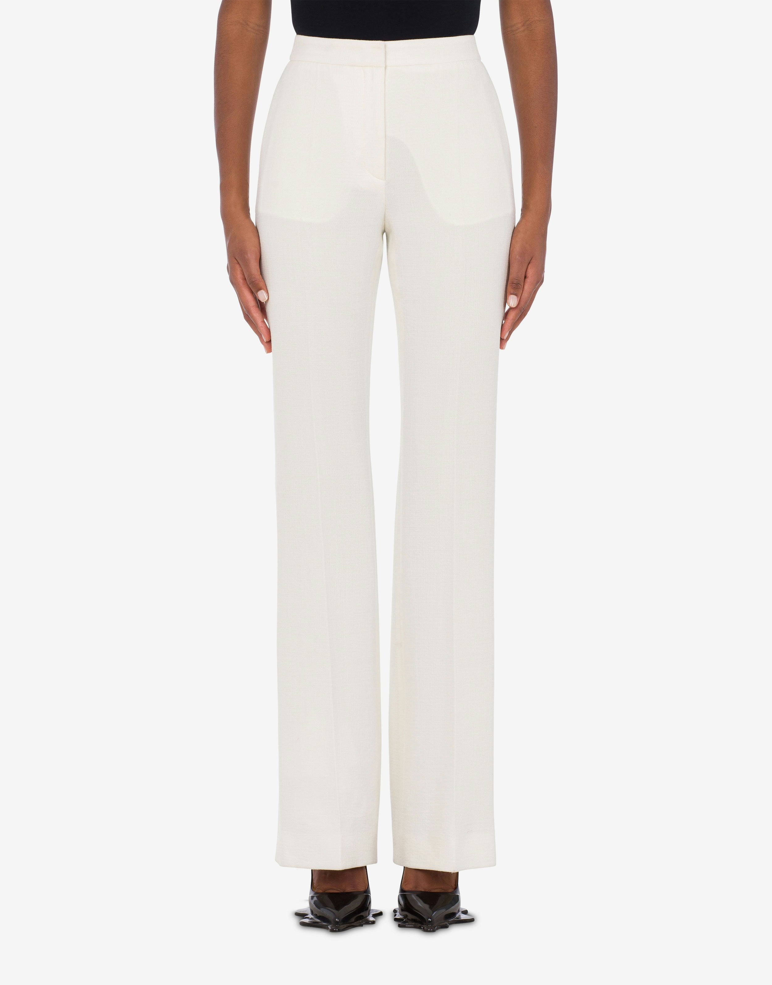 FLARED STRETCH CRÊPE TROUSERS - 2