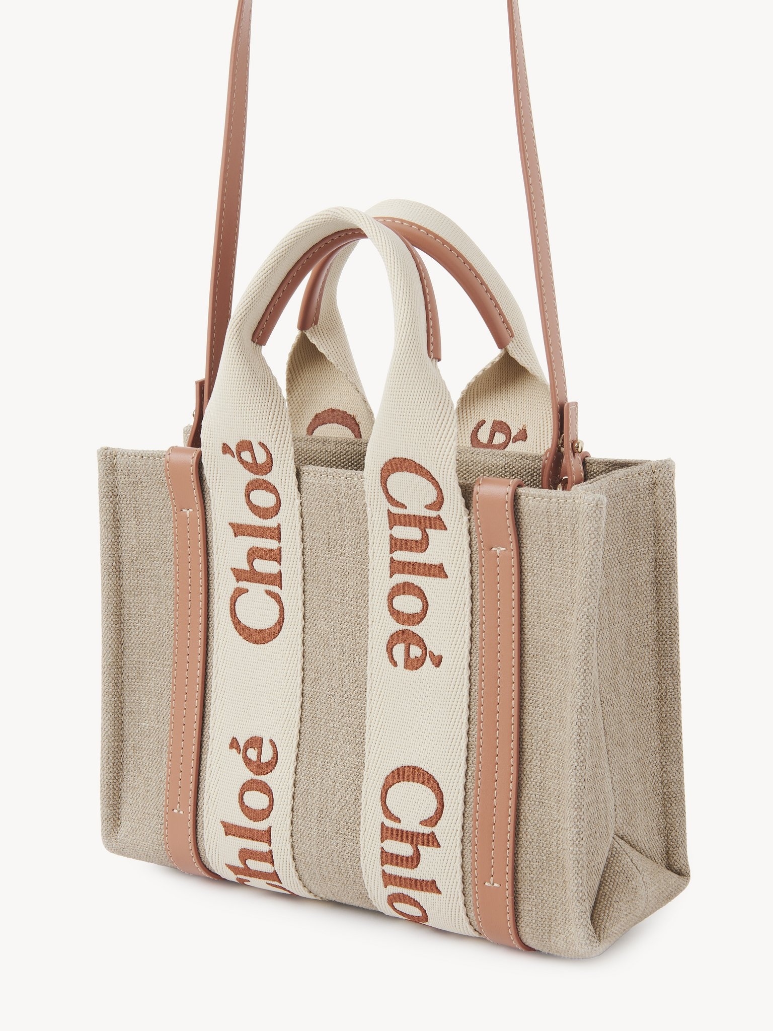 SMALL WOODY TOTE BAG IN LINEN - 3