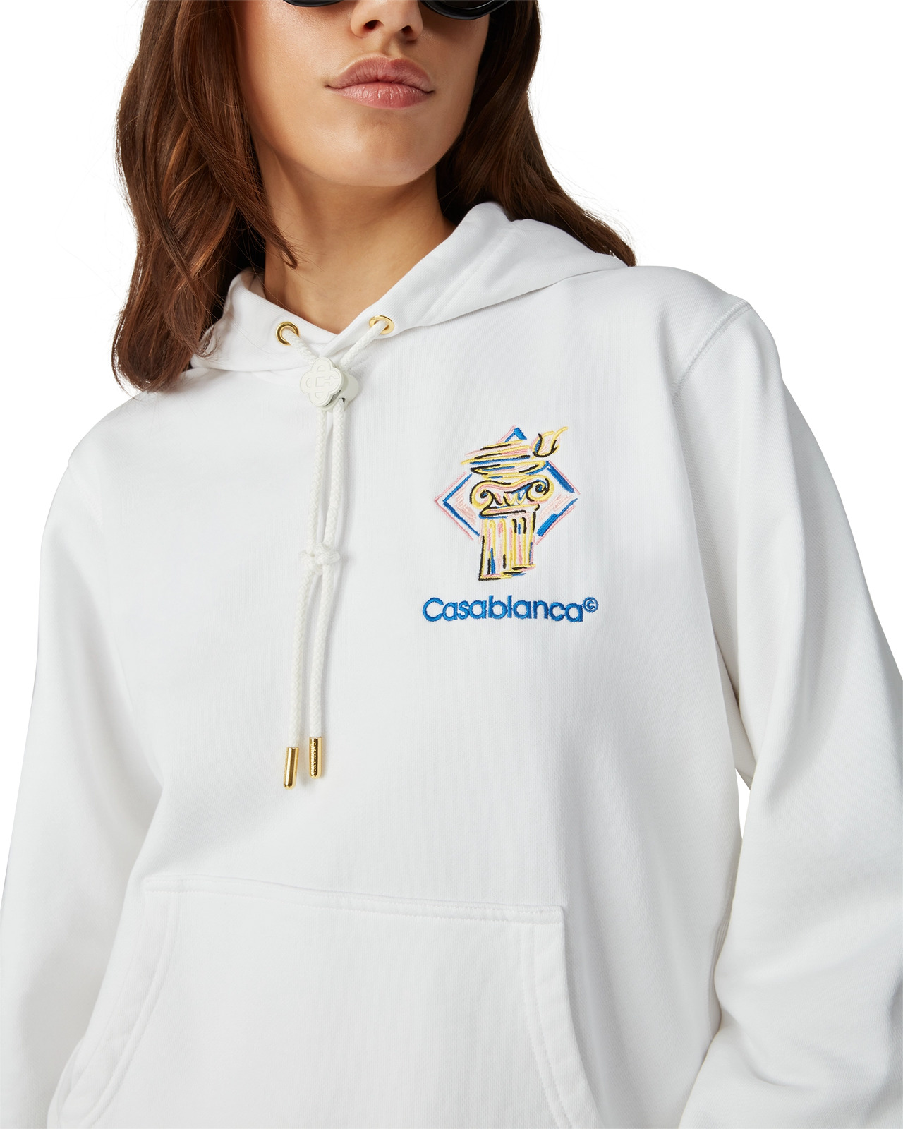 Diamond Column Hooded Sweatshirt | Casablanca Paris - 5