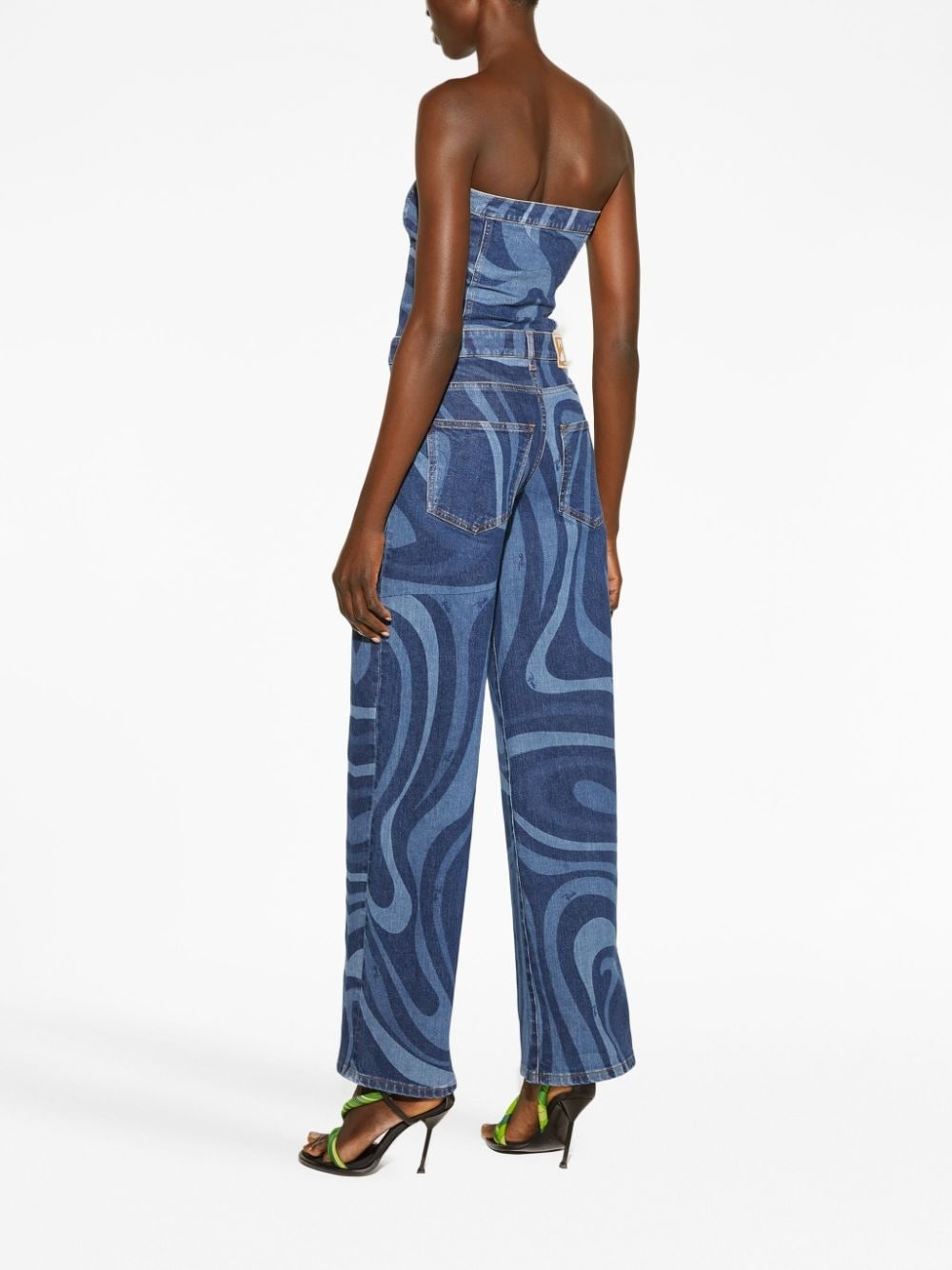 abstract-print wide-leg jeans - 3