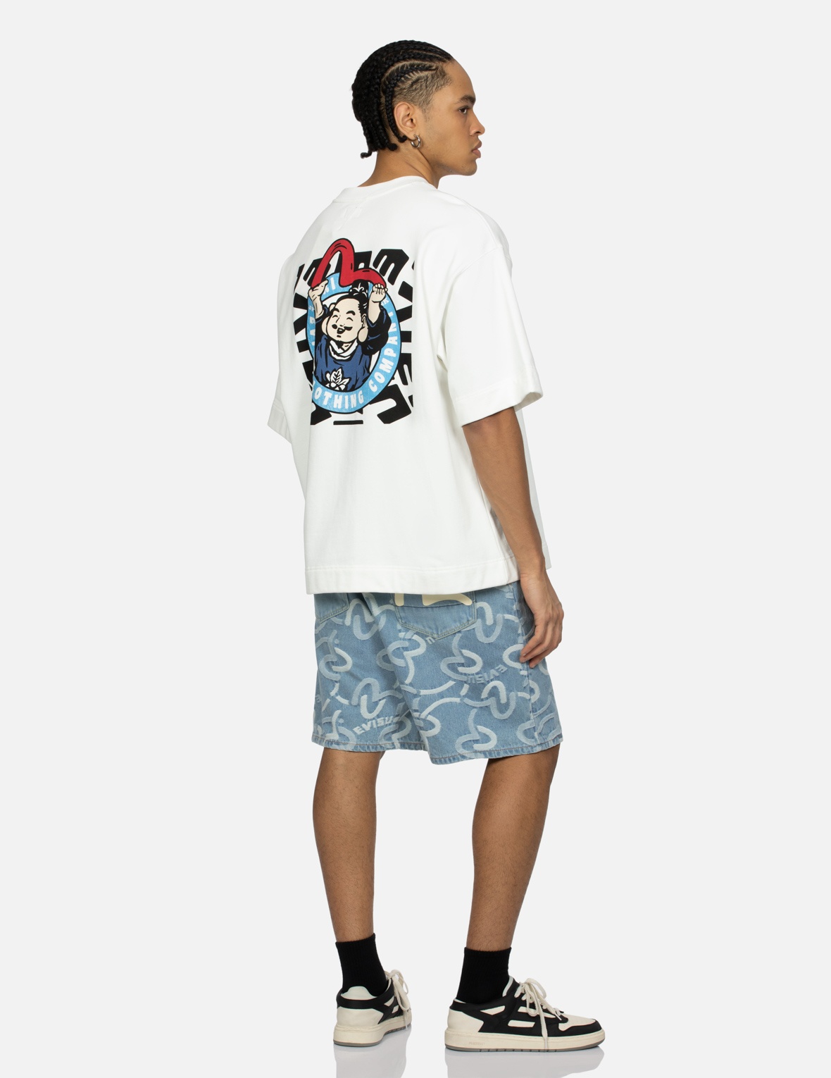 PLAYFUL GODHEAD AND SEAGULL PRINT OVERSIZED SHORT-SLEEVE SWEATSHIRT - 3