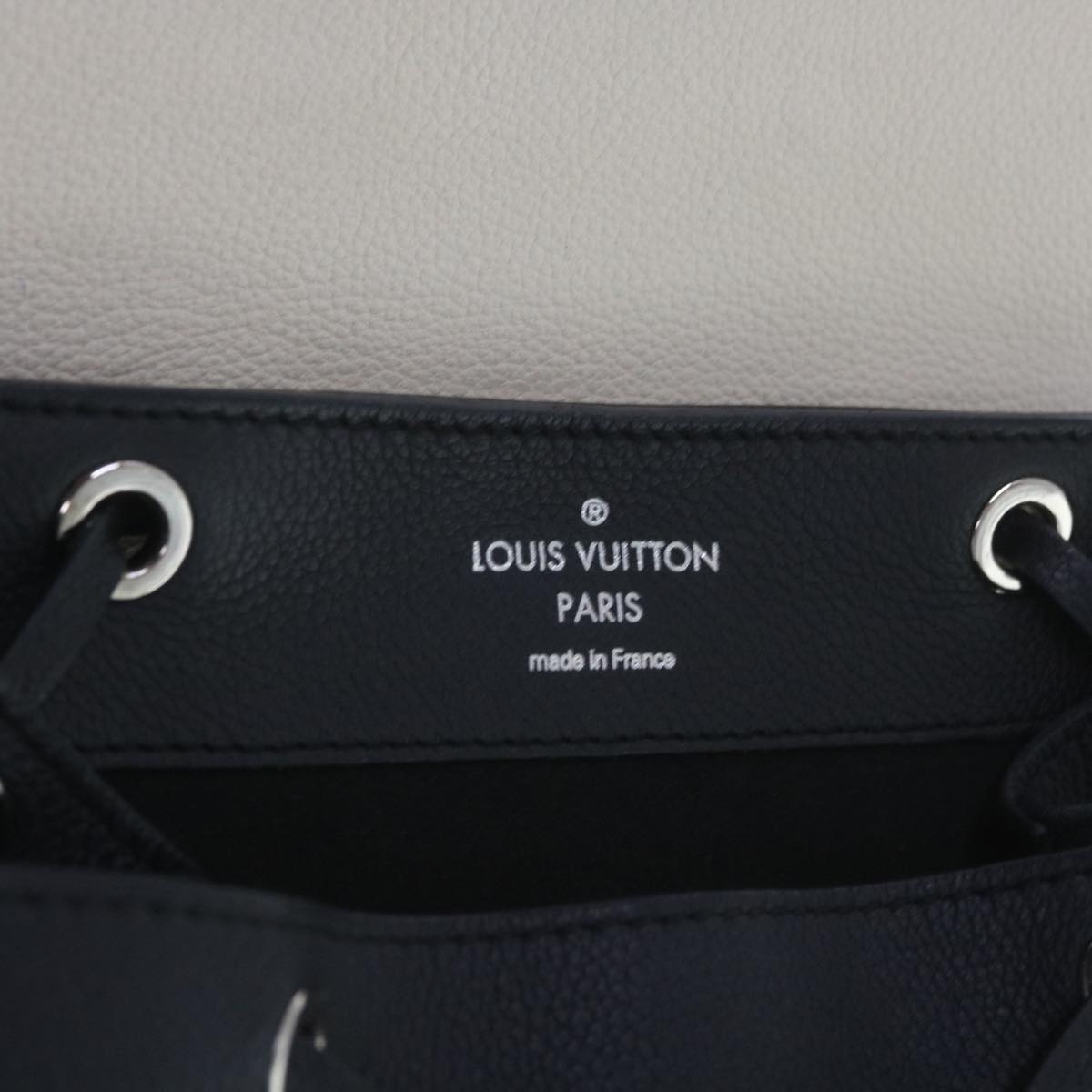 LOUIS VUITTON Lock Me Backpack Calf Leather Black White M54108 - 16