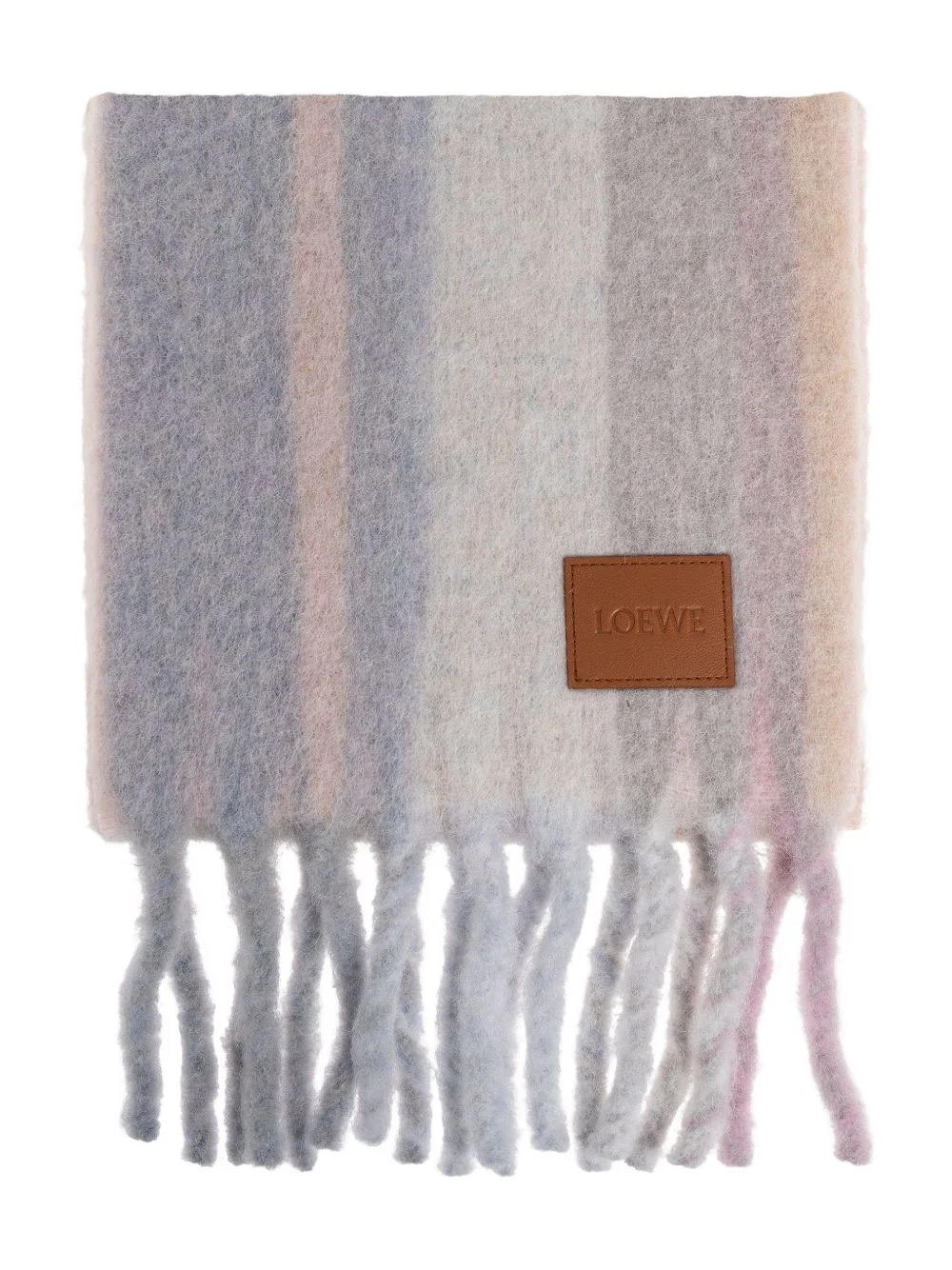 fringed stripes scarf - 1