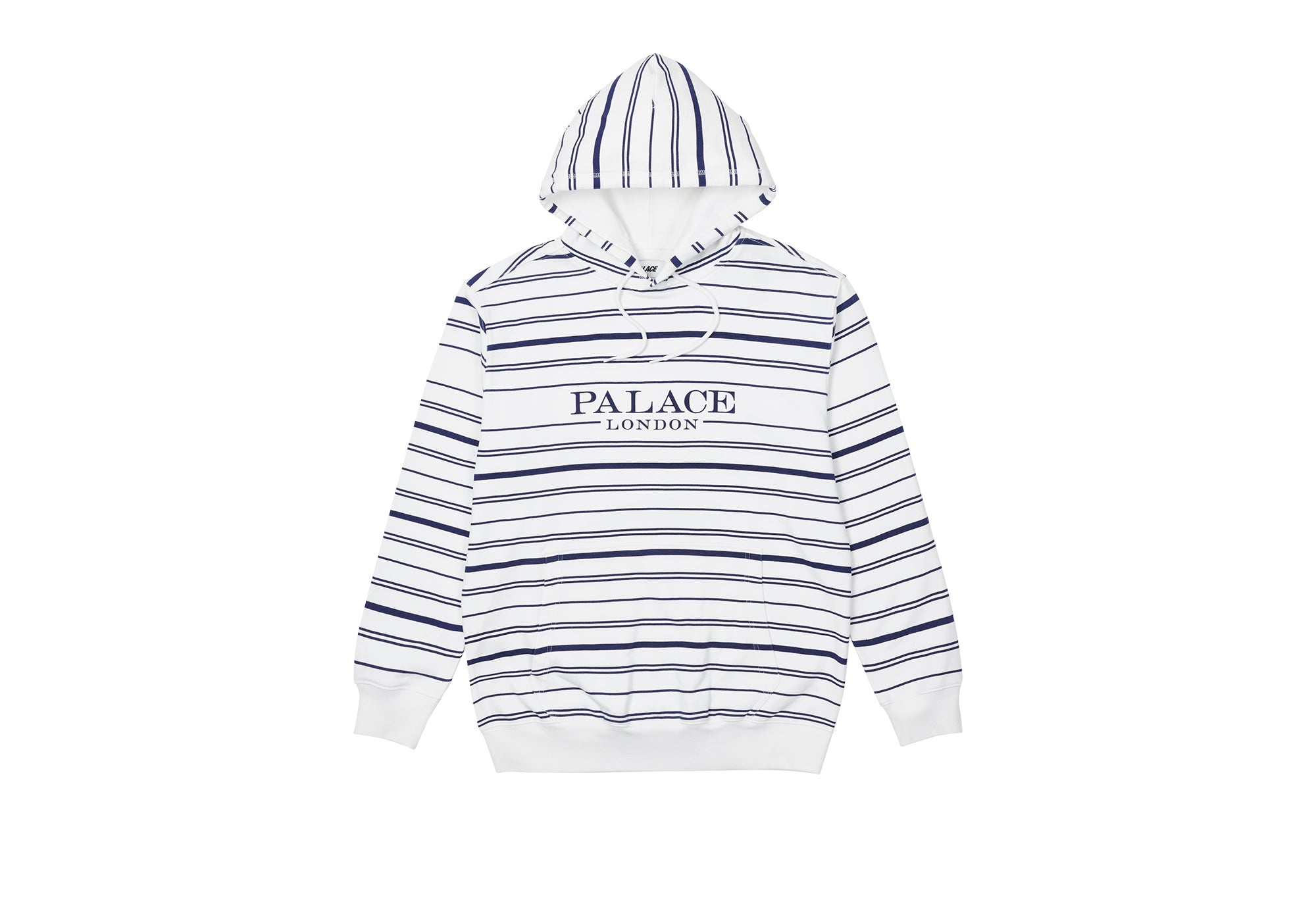 PRINTED STRIPE HOOD WHITE - 1