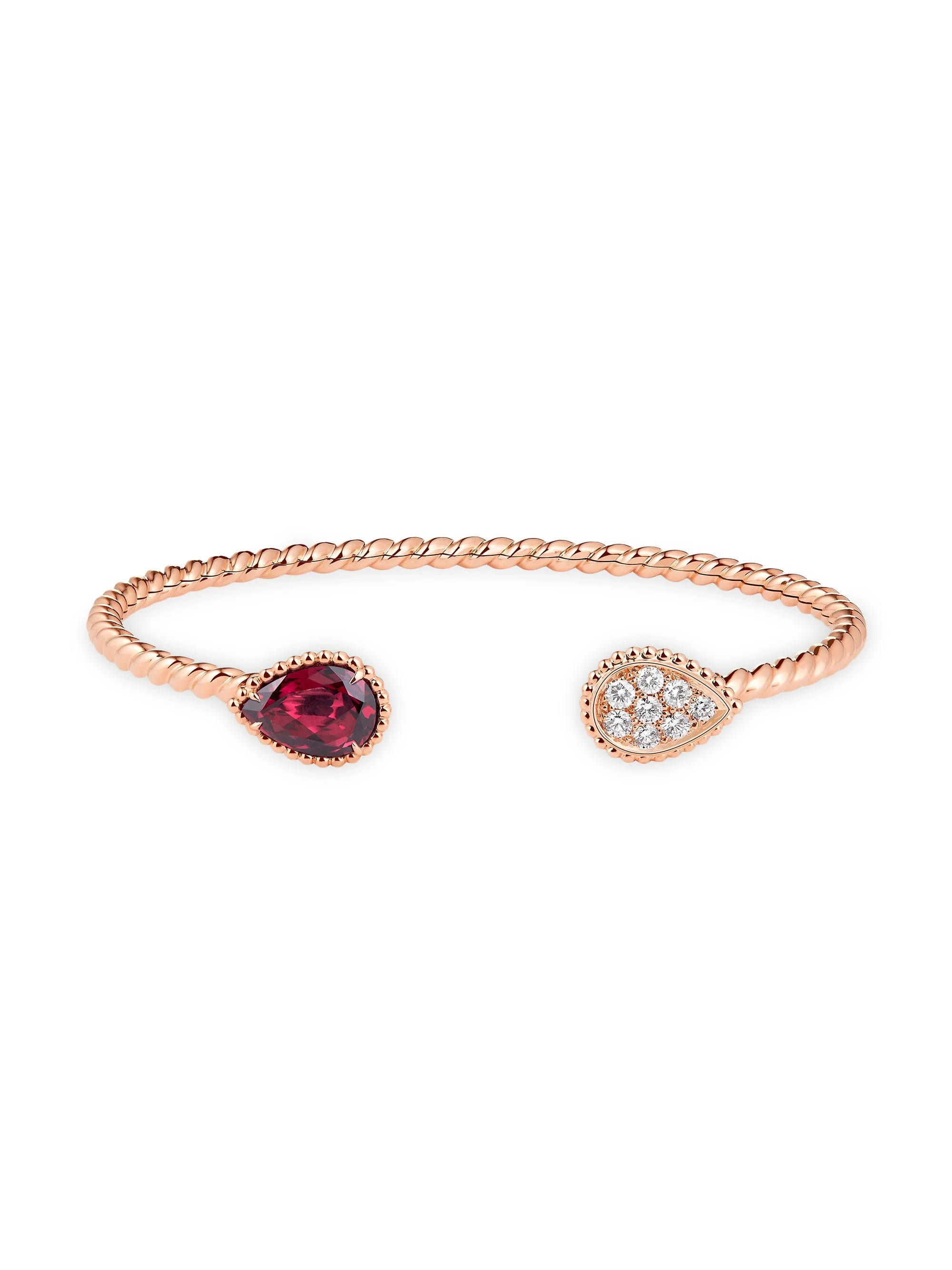 Women's Serpent Bohème 18K Rose Gold, Rhodolite Garnet & 0.32 TCW Diamond Cuff - Pink Gold - 1