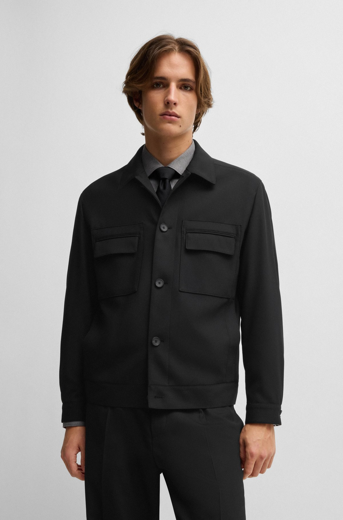 MODERN-FIT JACKET IN STRETCH TWILL - 2