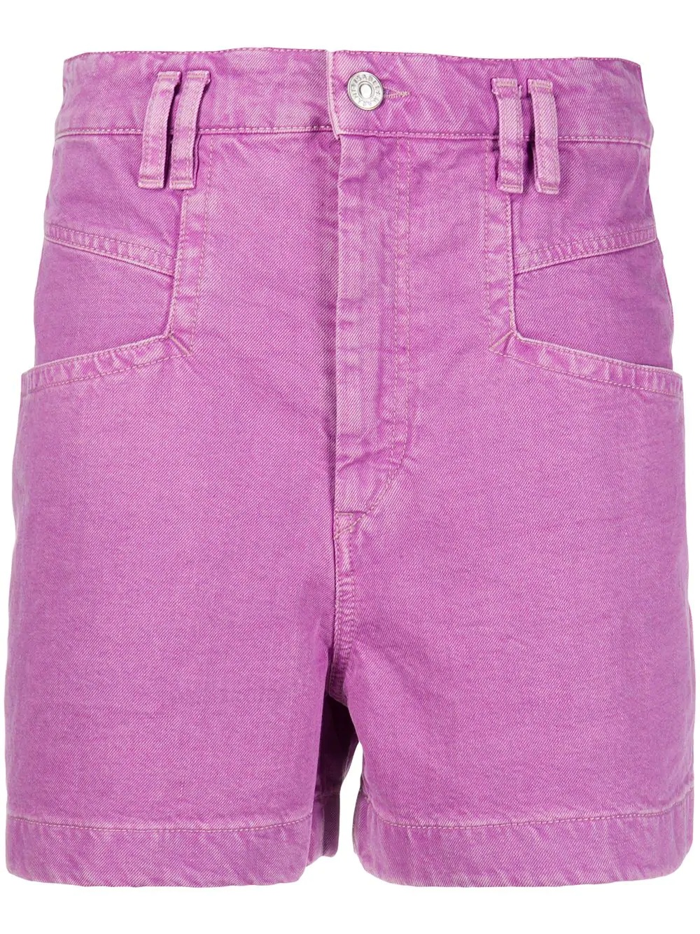 high-waisted cotton shorts - 1