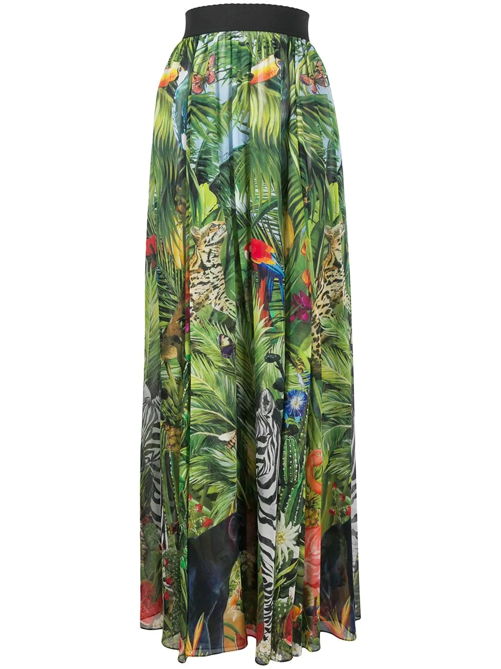 jungle-print maxi skirt - 1