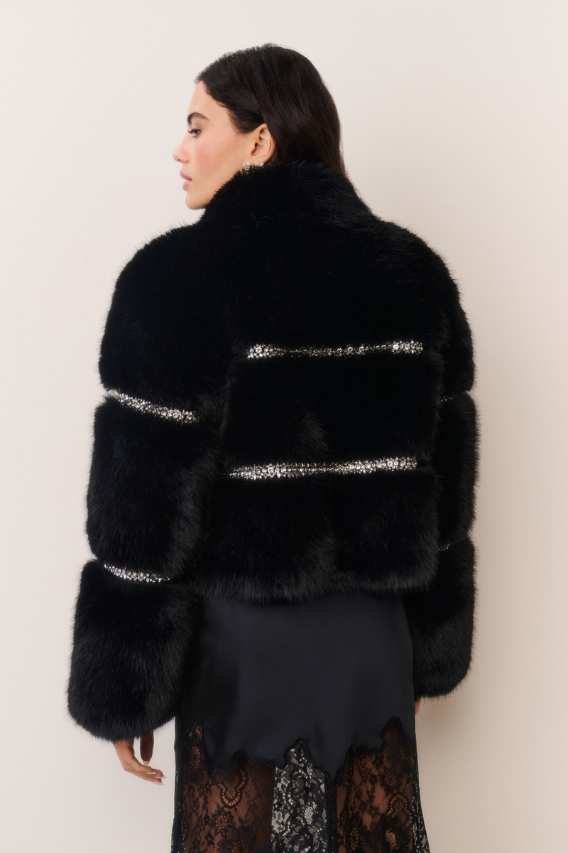 Manby Embellished Faux Fur Jacket 6