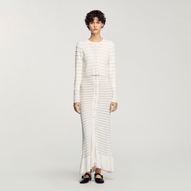Sandro CROPPED CARDIGAN WITH PEARL BUTTONS outlook