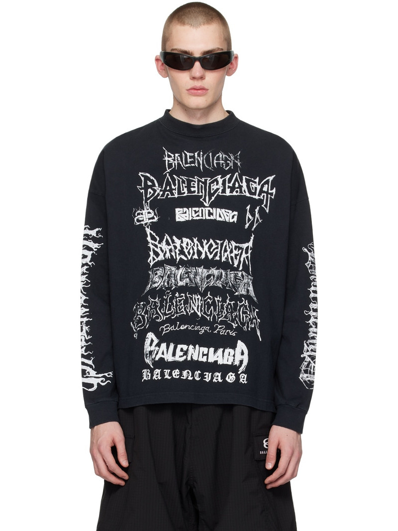 Black DIY Metal Long Sleeve T-Shirt - 1