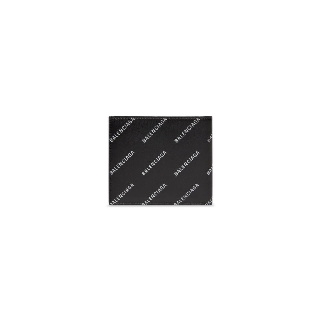 Men's Cash Square Folded Wallet With Reflective Allover Logo in Black - 2