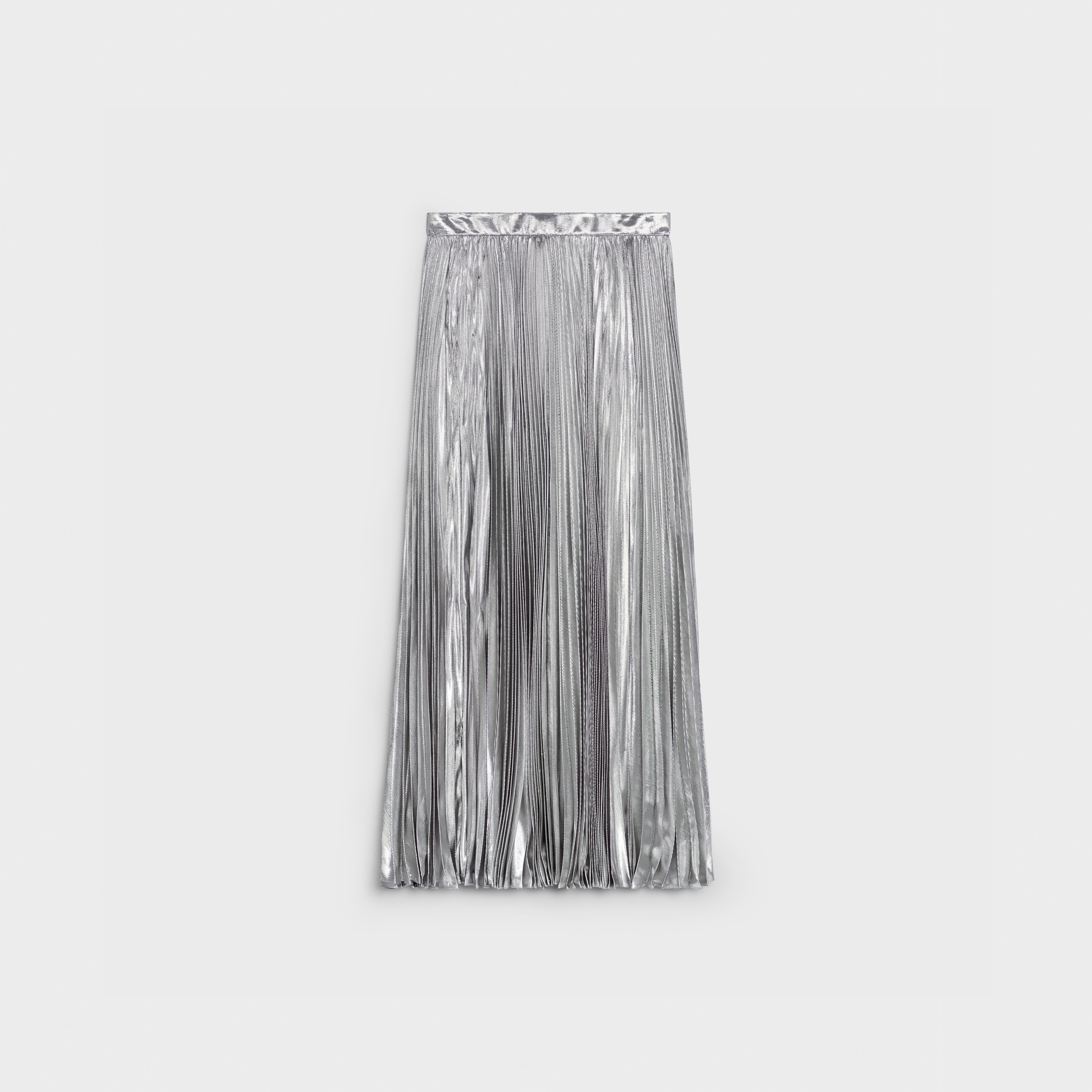 MIDI SKIRT IN PLEATED SILK AND VISCOSE - 1