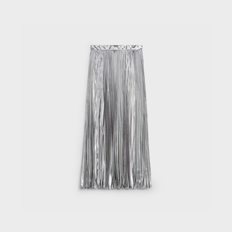 MIDI SKIRT IN PLEATED SILK AND VISCOSE 1