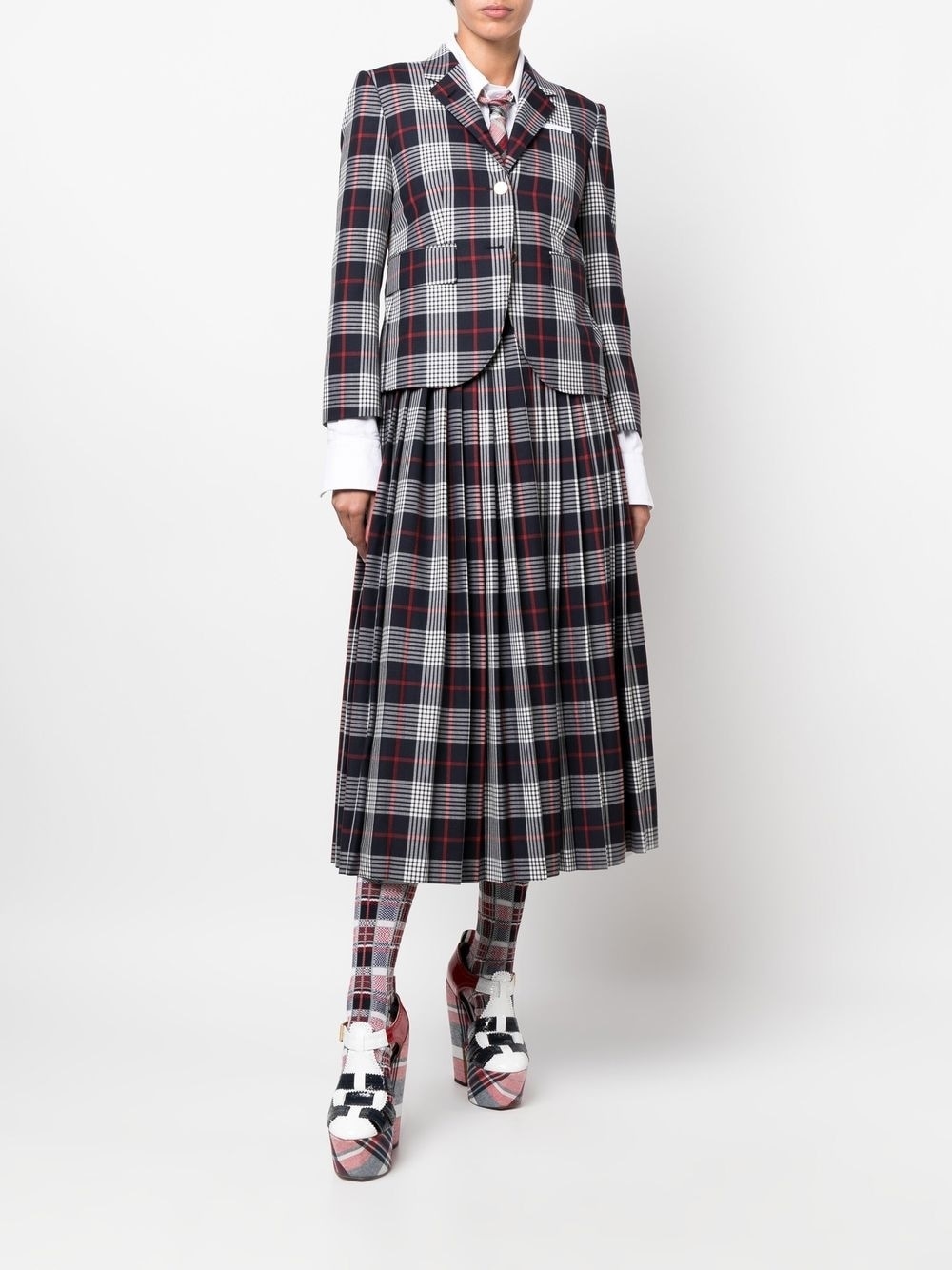 checked pleated skirt - 2
