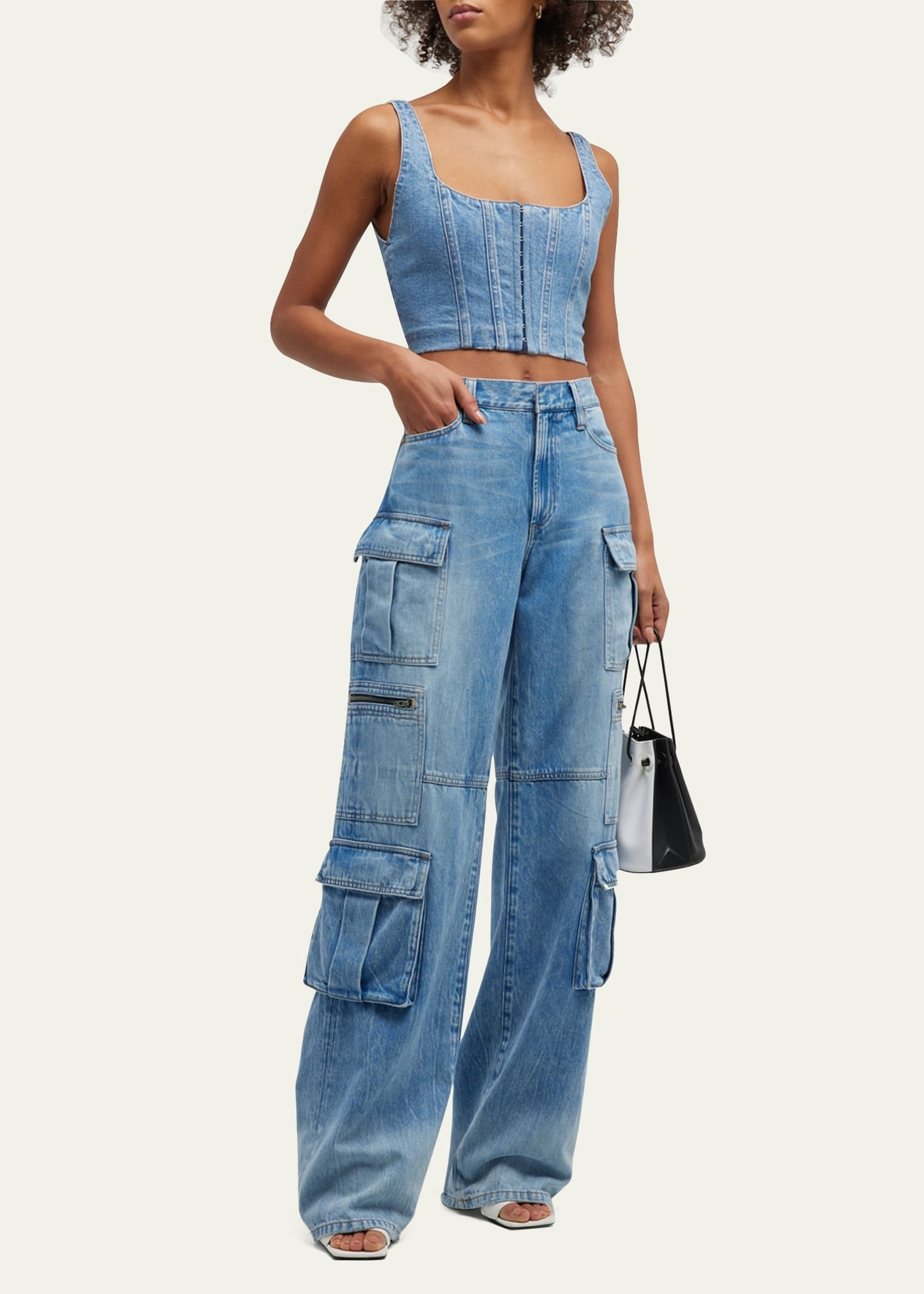 Cay Baggy Denim Cargo Pants - 2