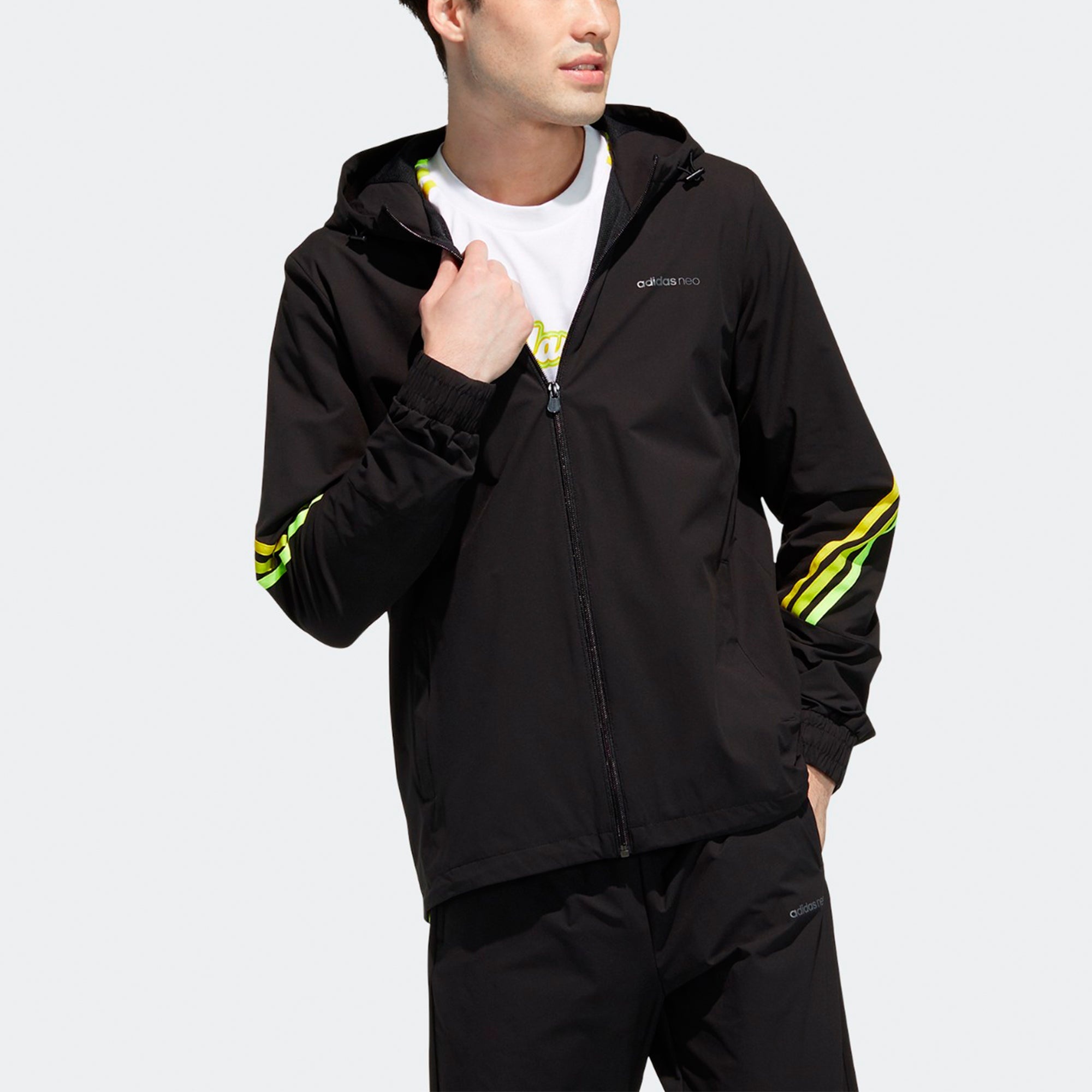 Adidas 2 stripe jacket sales