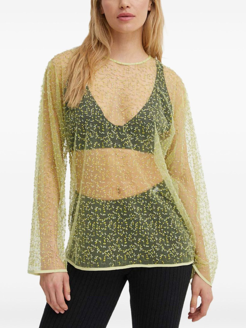 beaded long-sleeve blouse 1