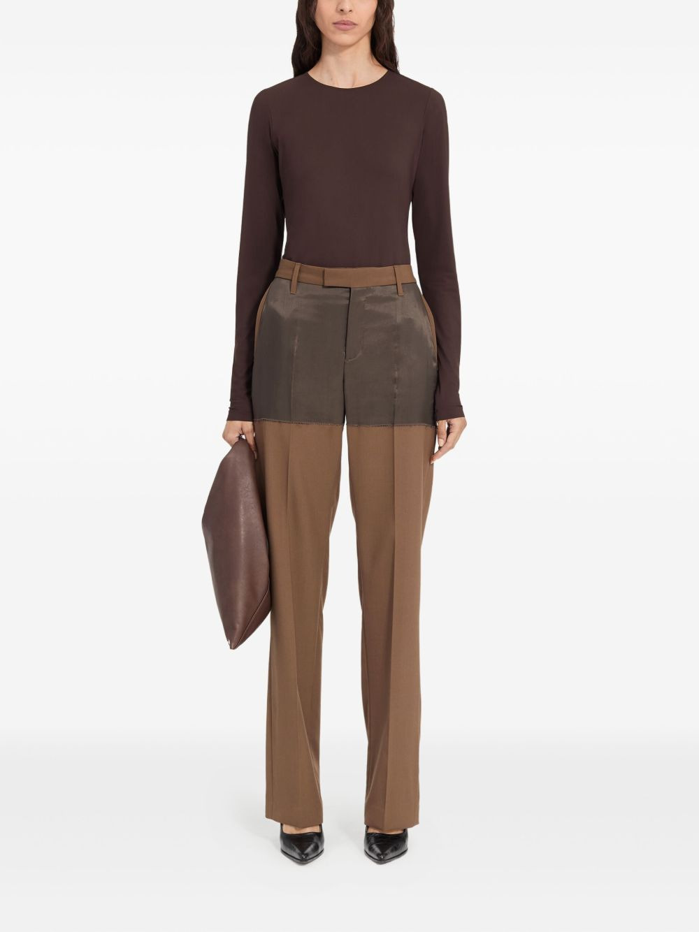 two-tone panelled trousers - 2