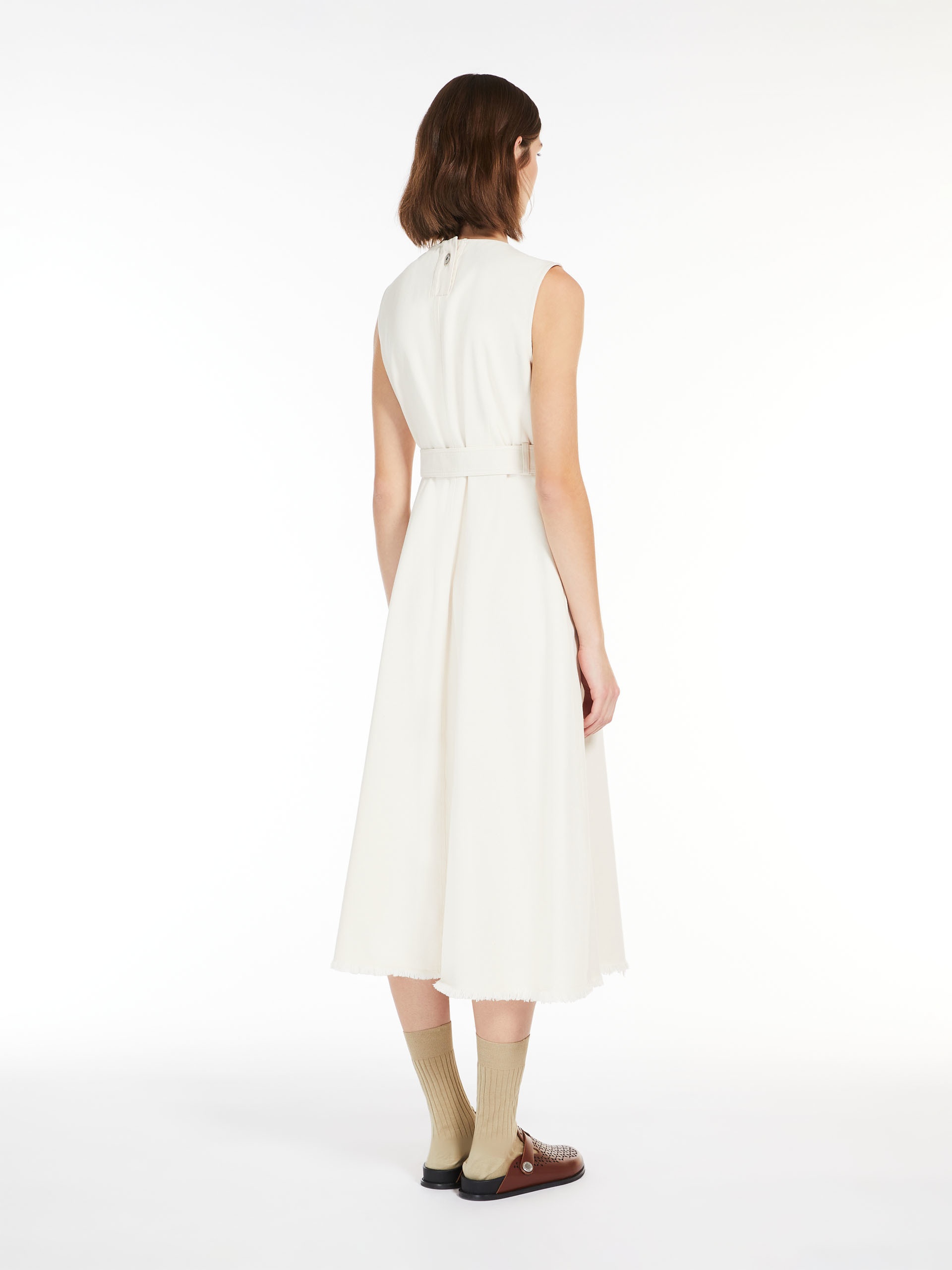 DURATA Sleeveless cotton bull denim dress - 4