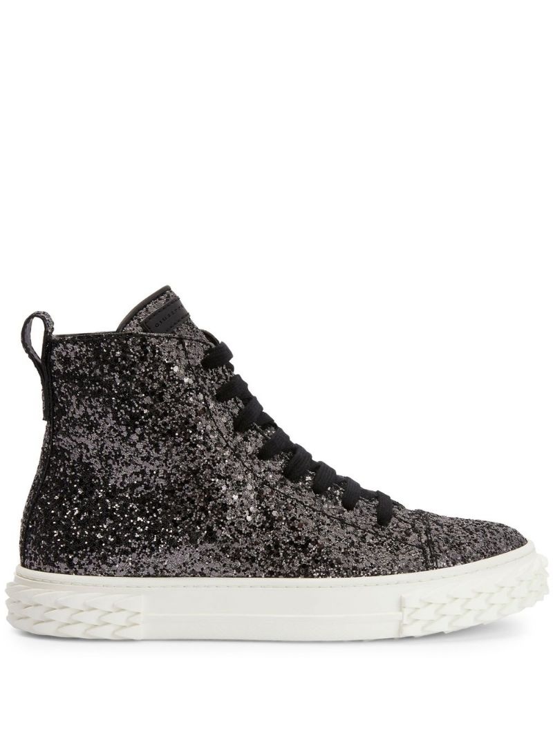 Eco-Blabber glitter high-top sneakers - 1