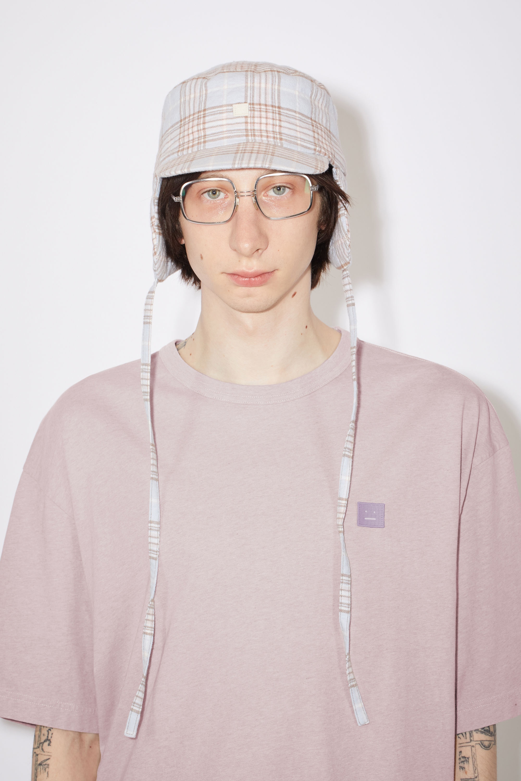Crew neck t-shirt - Violet pink melange - 4
