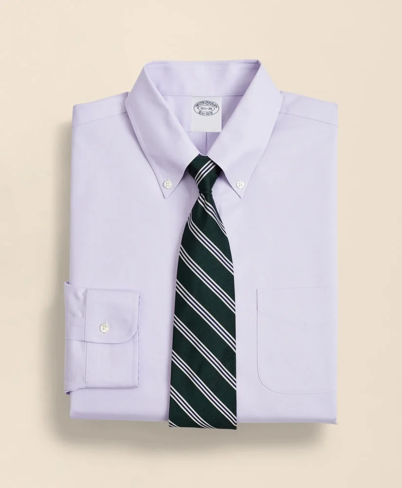 Stretch Supima® Cotton Non-Iron Pinpoint Oxford Button-Down Collar Dress Shirt - 1