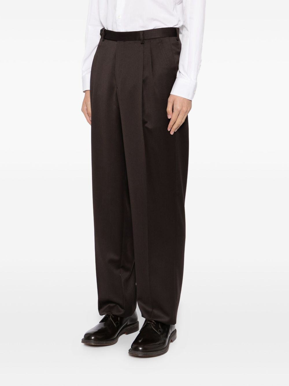 PLEATED WOOL TROUSERS - 4