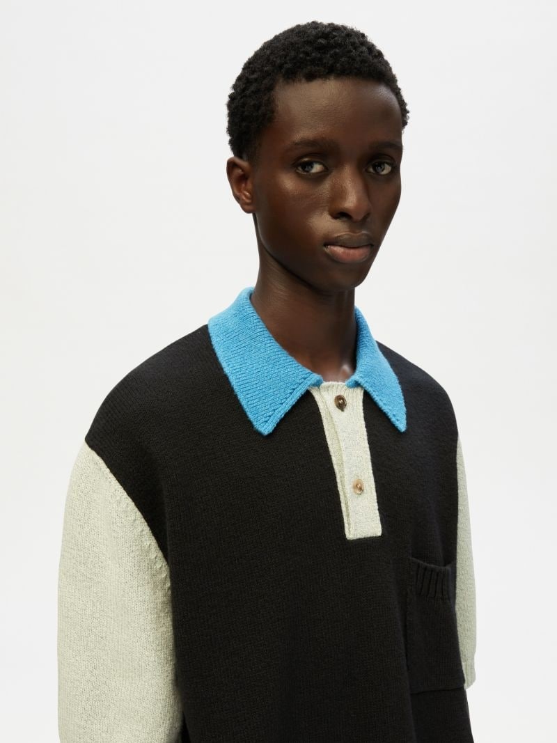 PANELLED KNIT POLO - 6