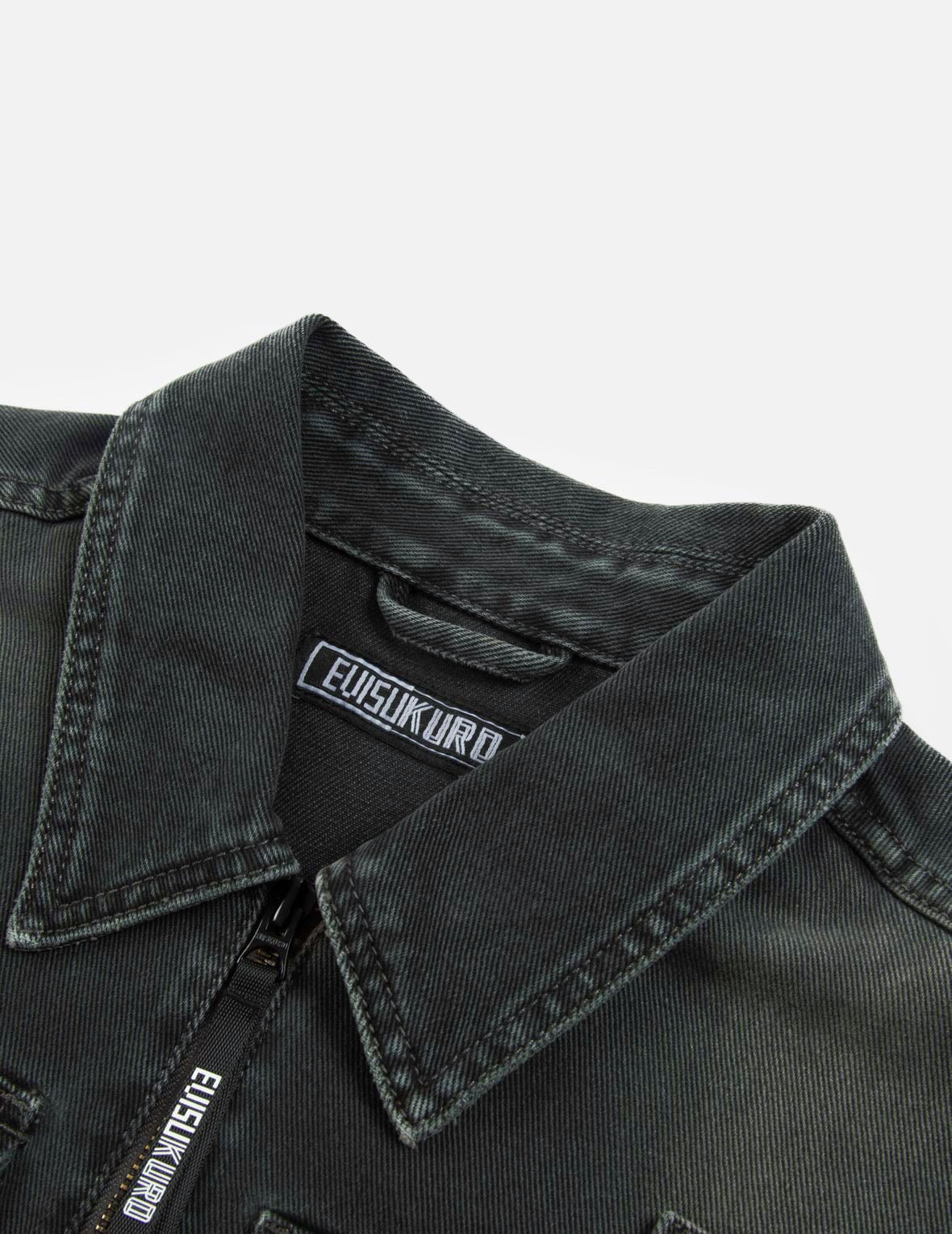 Multi-Pocket Zip-up Denim Jacket - 7