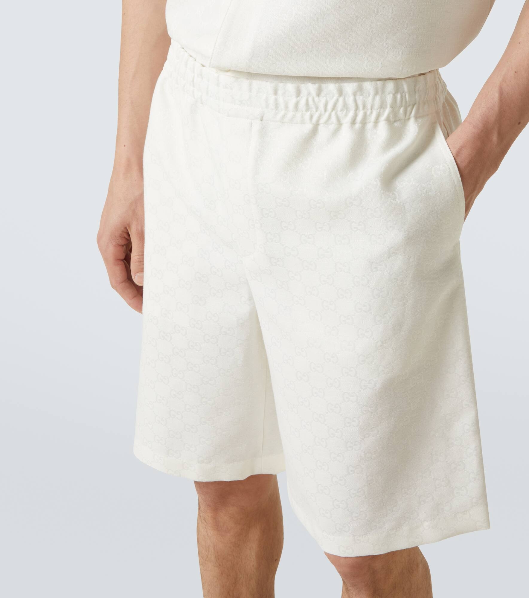 GG linen-blend shorts - 5