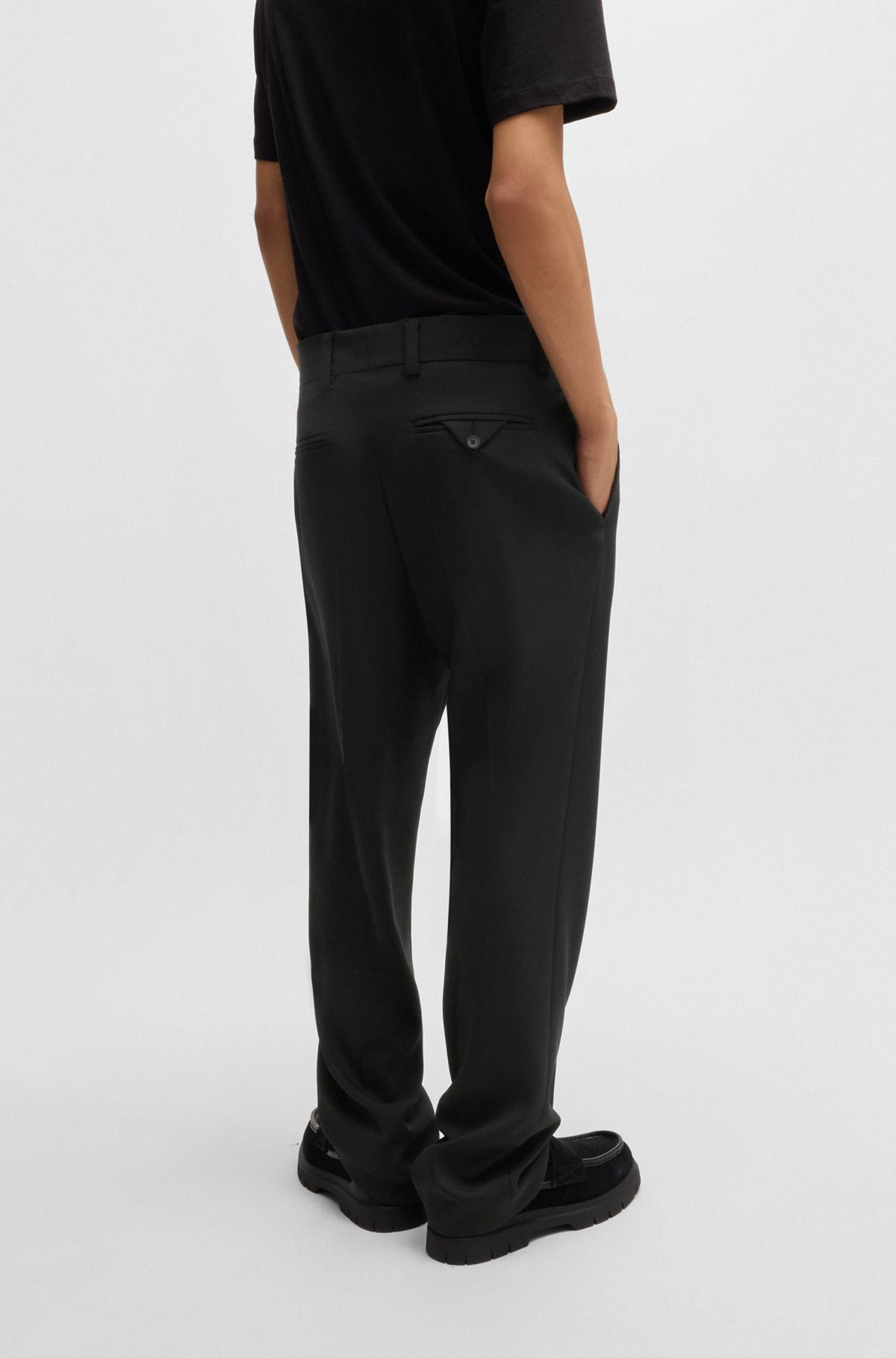 MODERN-FIT TROUSERS IN STRETCH TWILL WITH FRONT CREASE - 4